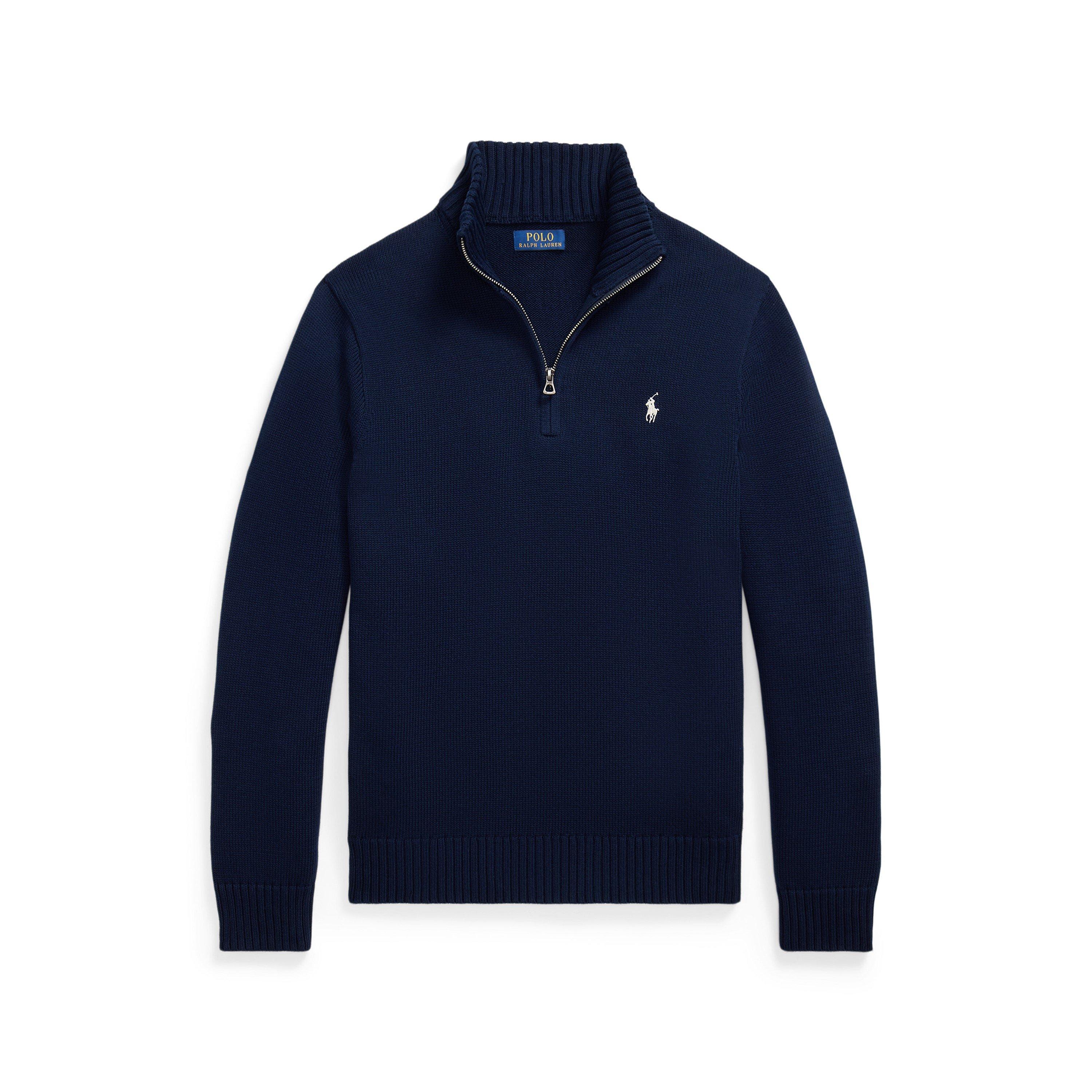 Mesh-Knit Cotton Quarter-Zip Jumper