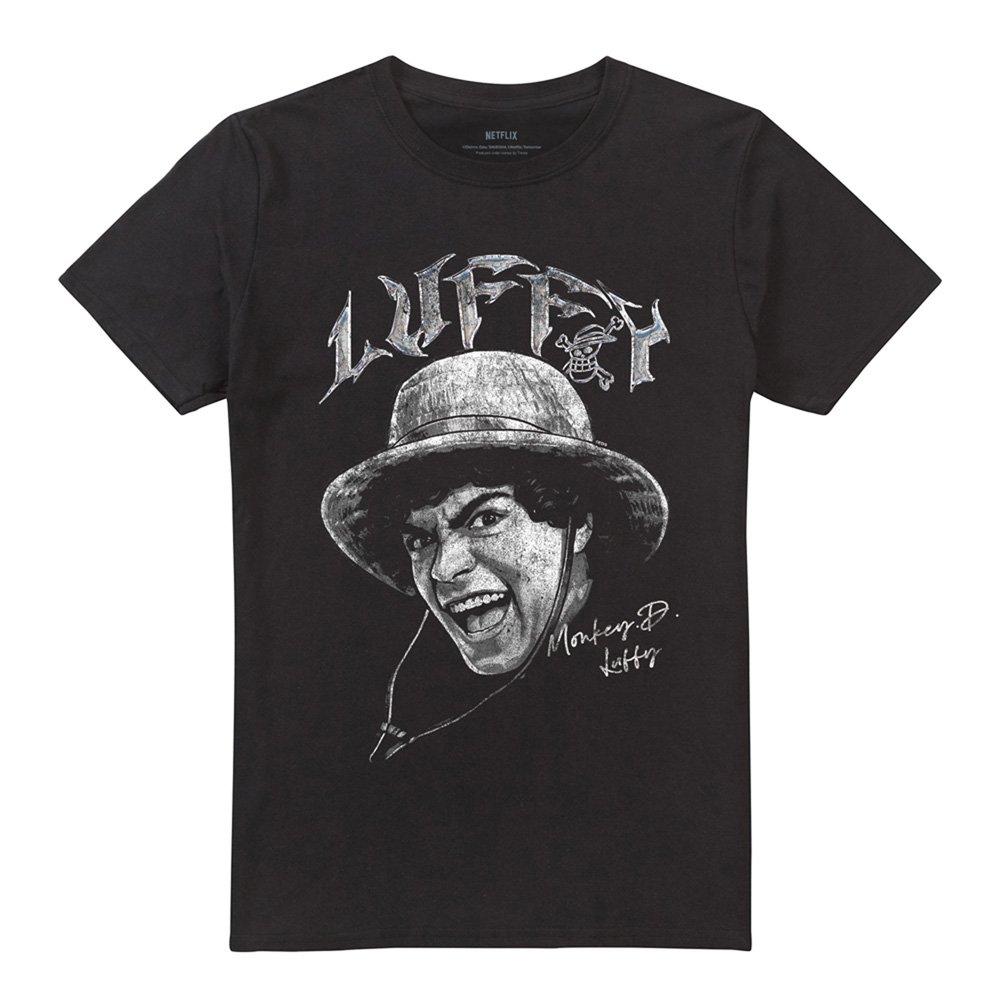 Black - One Piece - One Piece Luffy Heavy Metal T-Shirt Black - 4