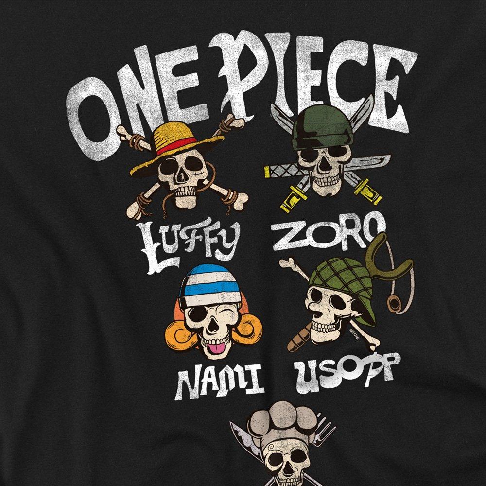 Black - One Piece - One Piece Straw Hat Crew Skull Cross Bones Front B - 3