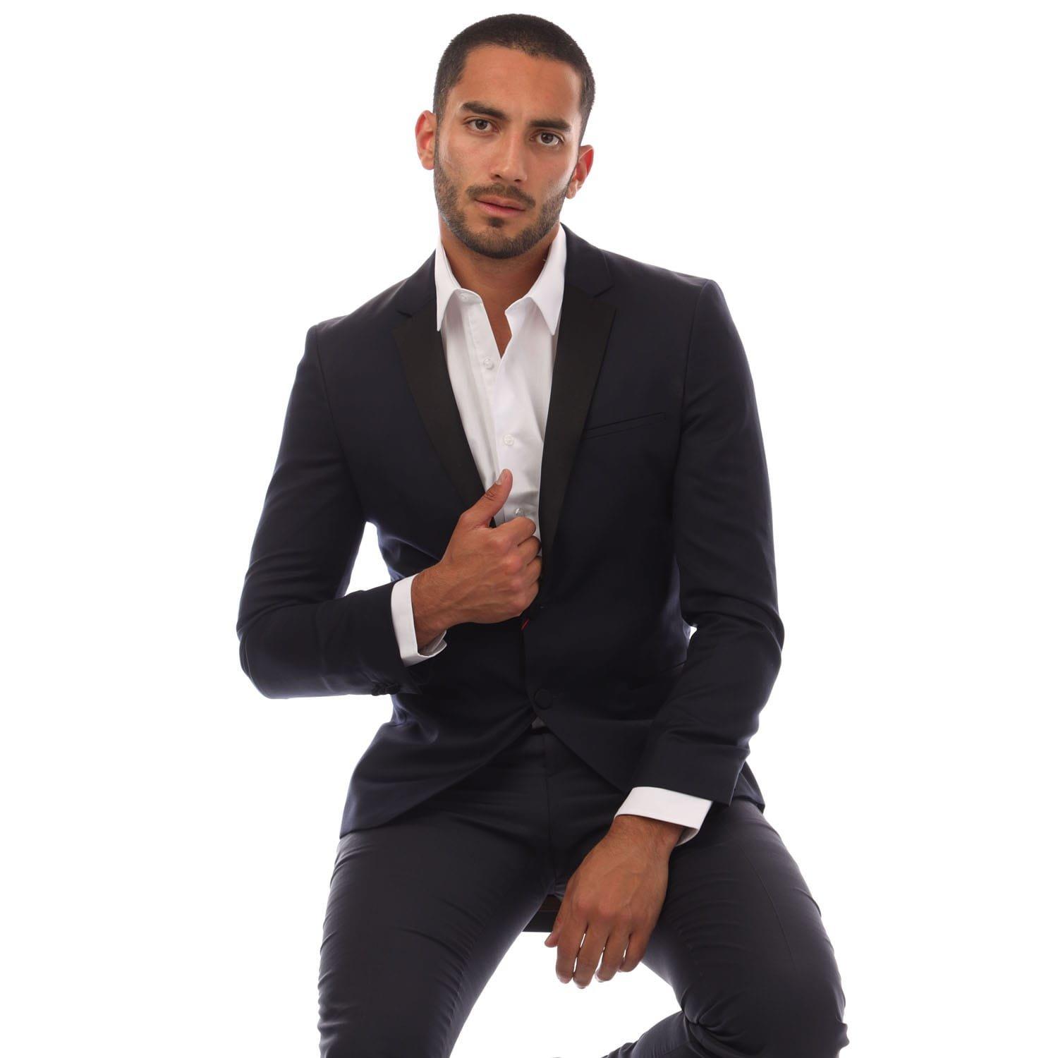 Dark Blue - Boss - AlinzS Blazer Jacket - 4