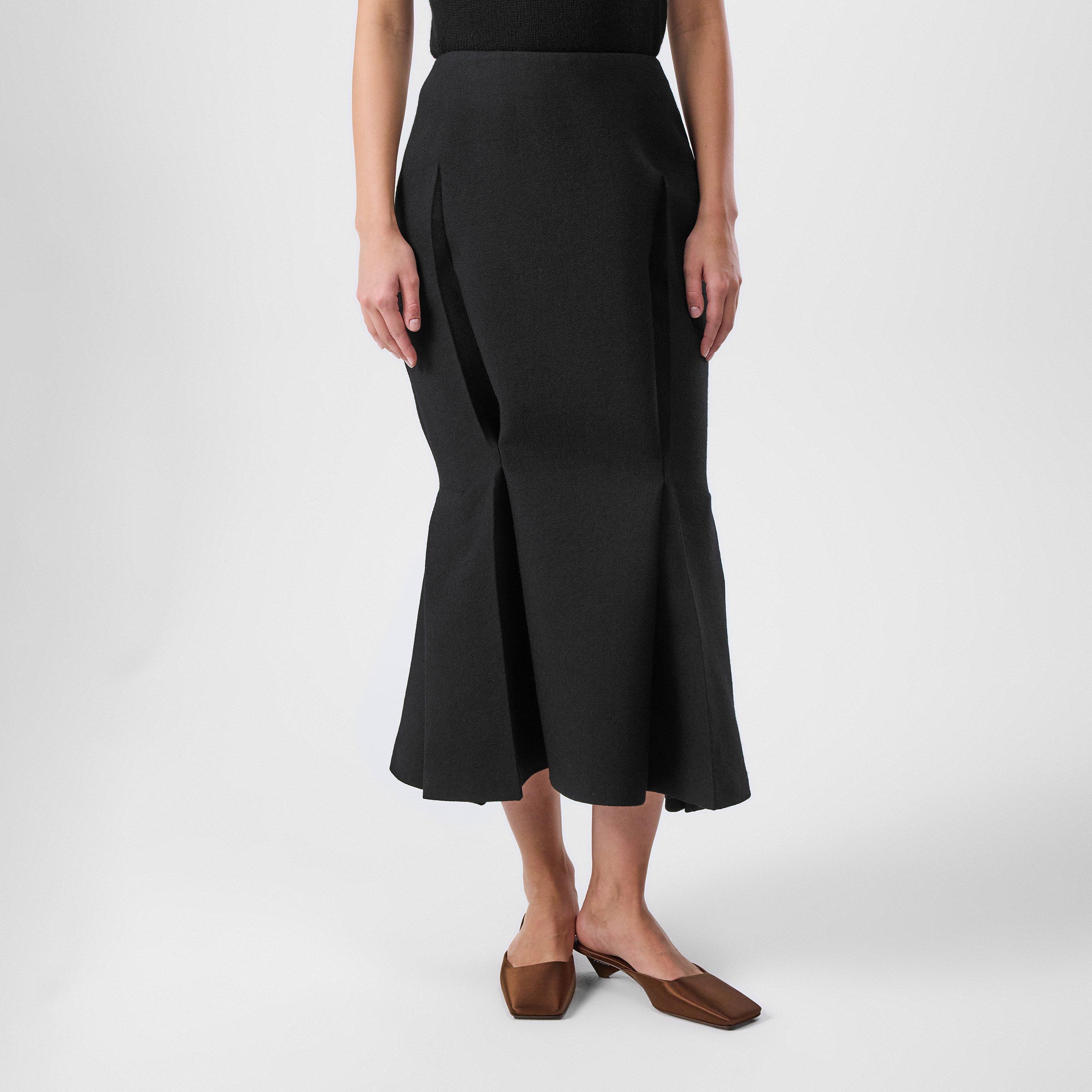Nero - Prada - Buckle Open Back Midi Skirt - 3