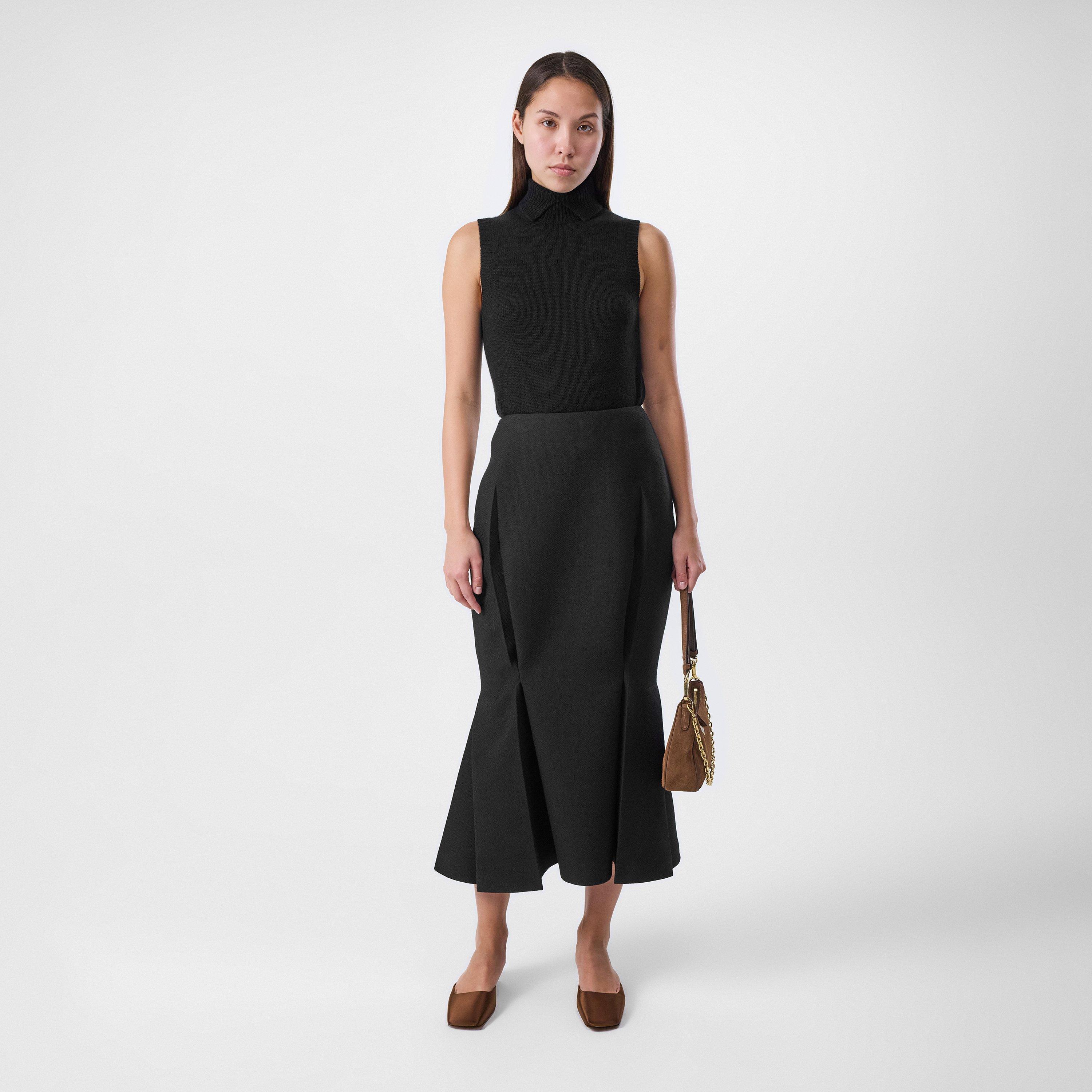 Nero - Prada - Buckle Open Back Midi Skirt - 6