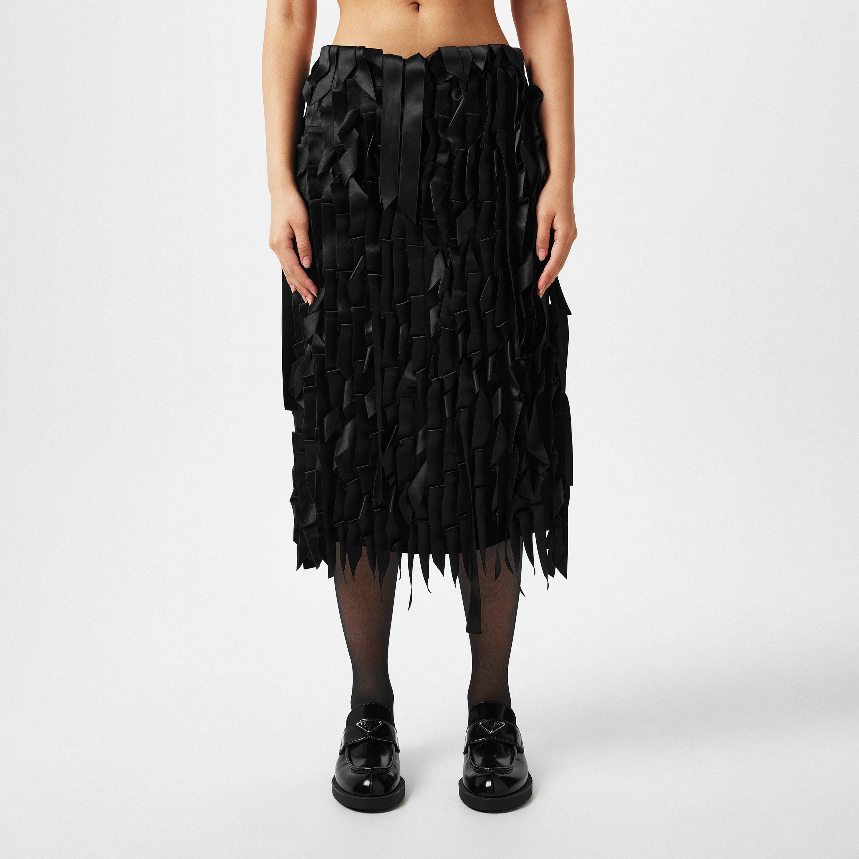 Nero - Prada - Ribbon Midi Skirt - 3