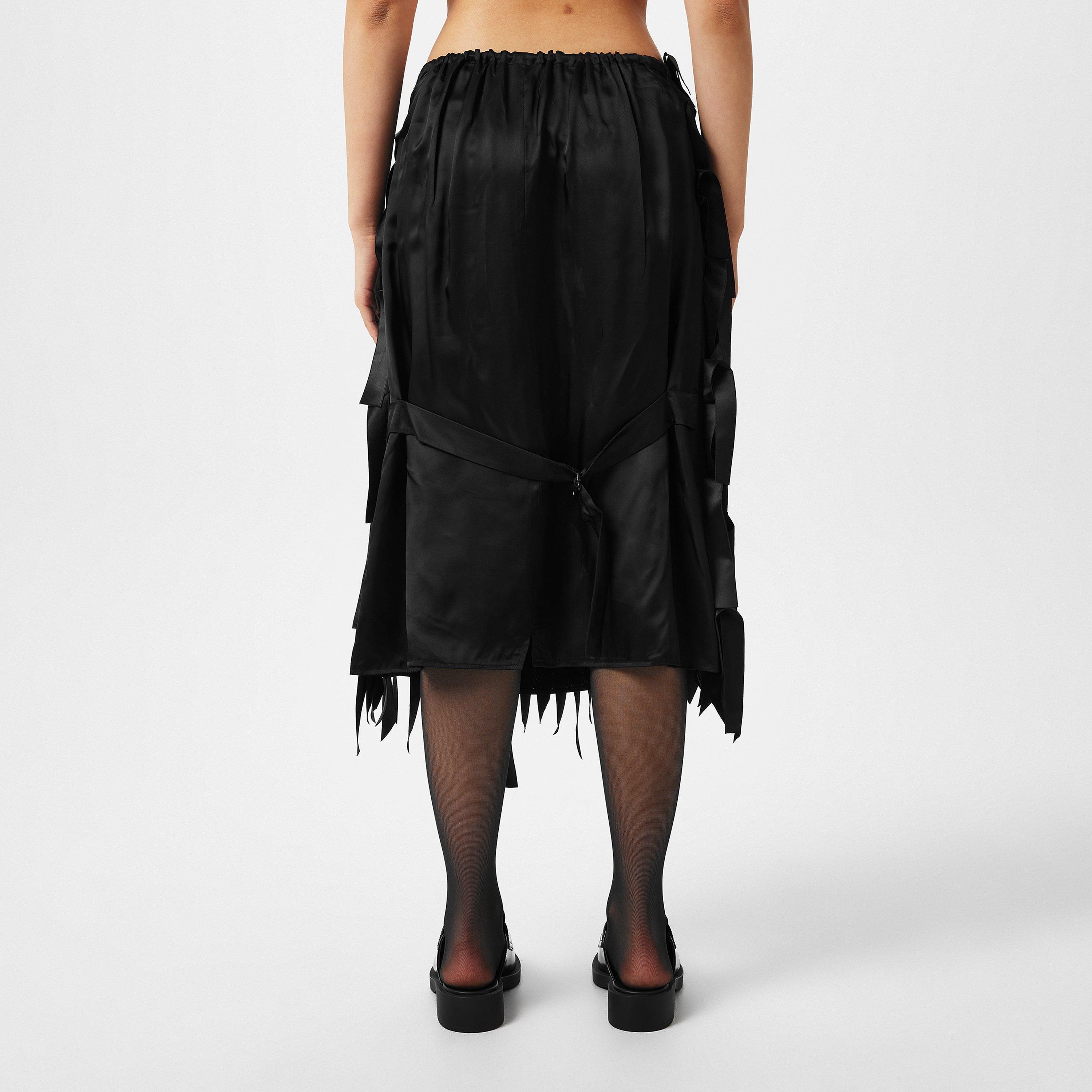 Nero - Prada - Ribbon Midi Skirt - 4