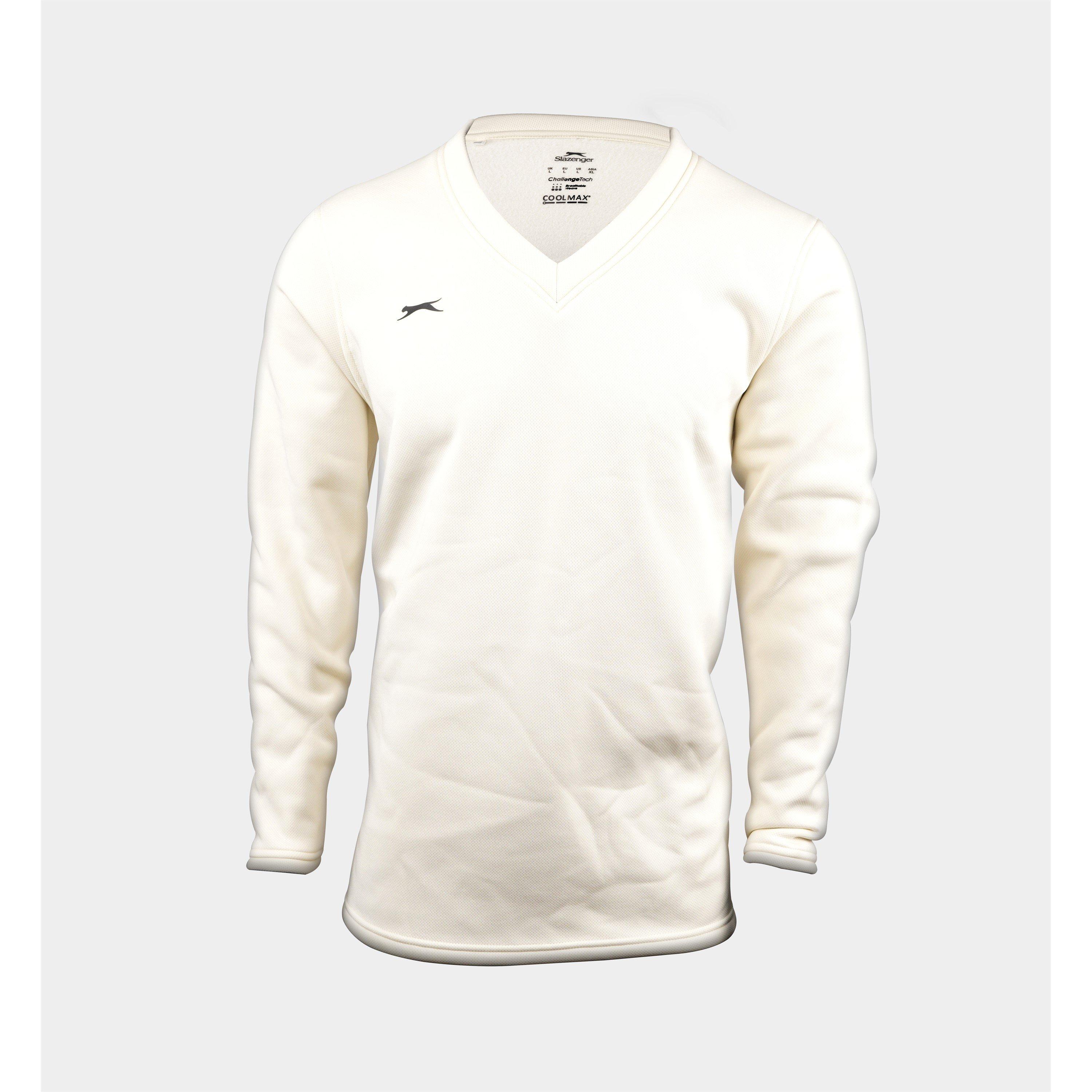 Cream - Slazenger - Men's Long Sleeve Cricket Jumper - 1