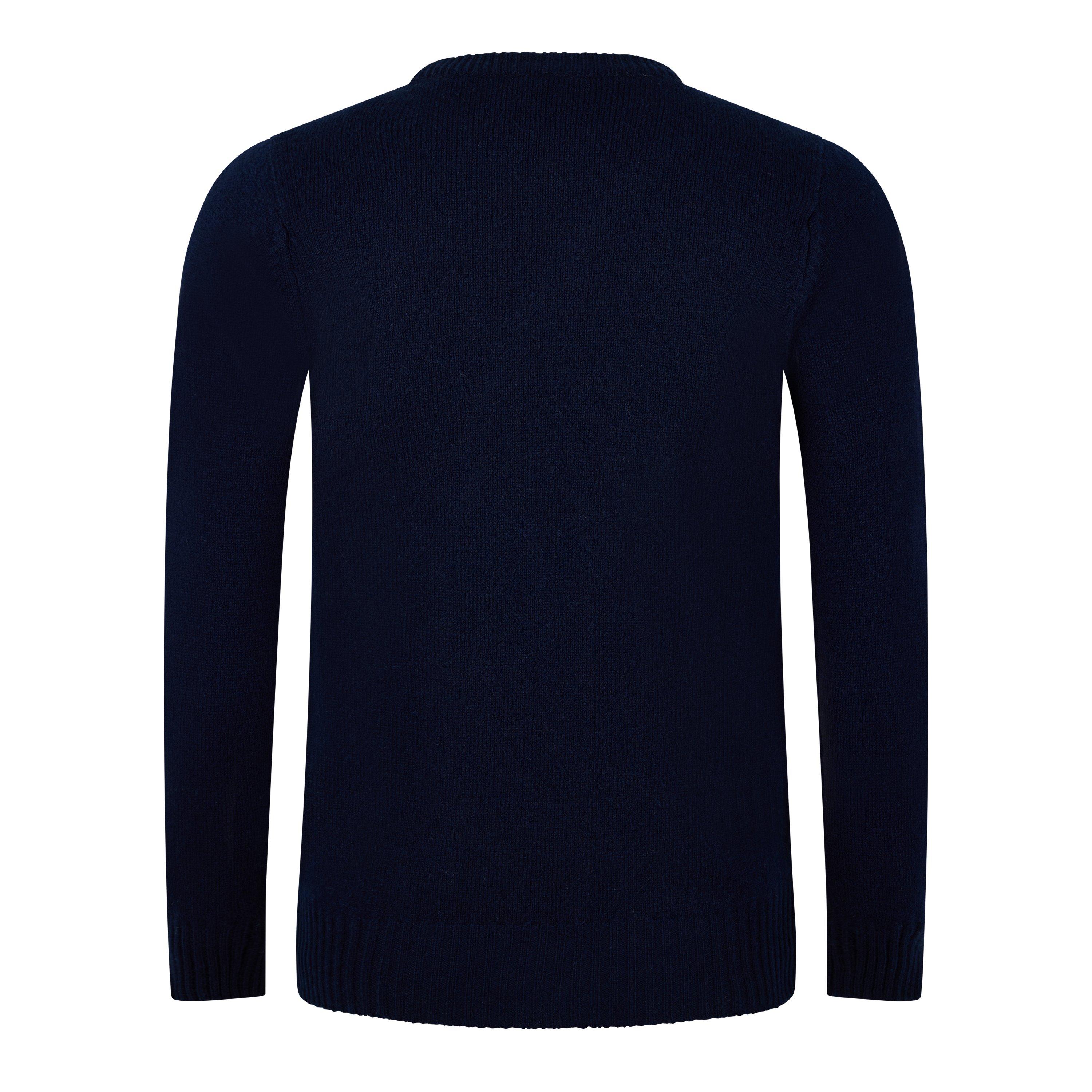 Dark Navy - Lyle and Scott - Men's Crew Neck Jumper - 2