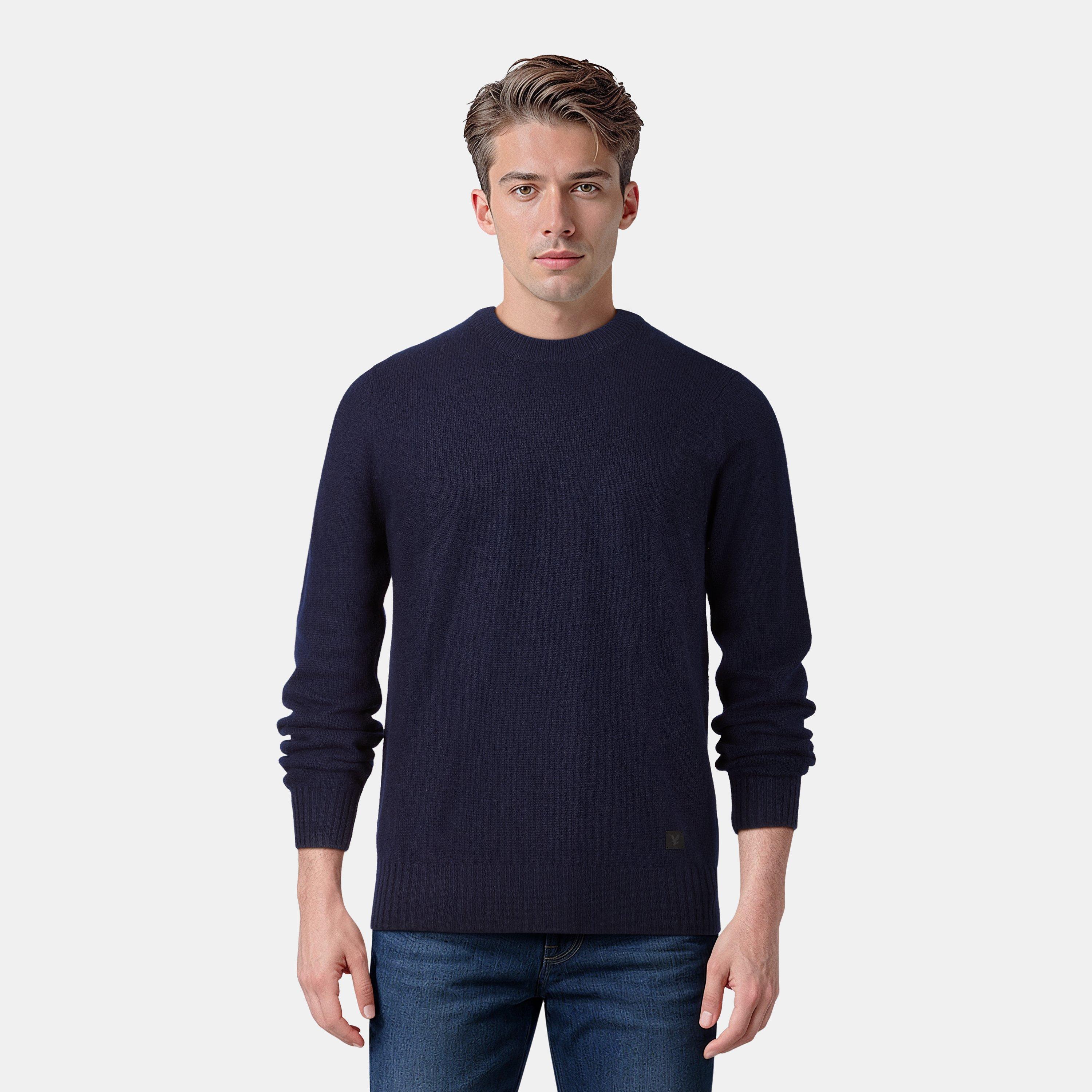 Dark Navy - Lyle and Scott - Men's Crew Neck Jumper - 3