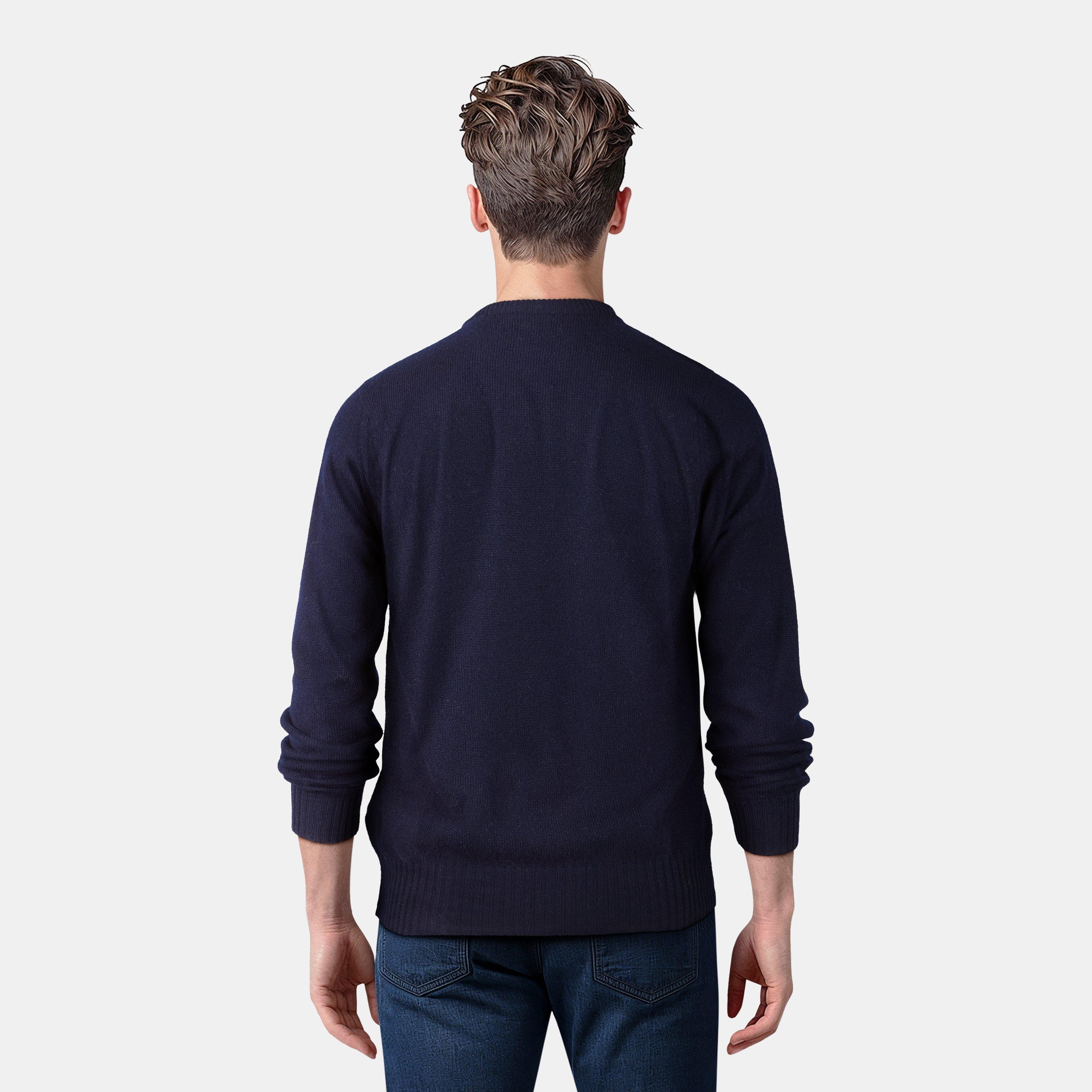 Dark Navy - Lyle and Scott - Men's Crew Neck Jumper - 4