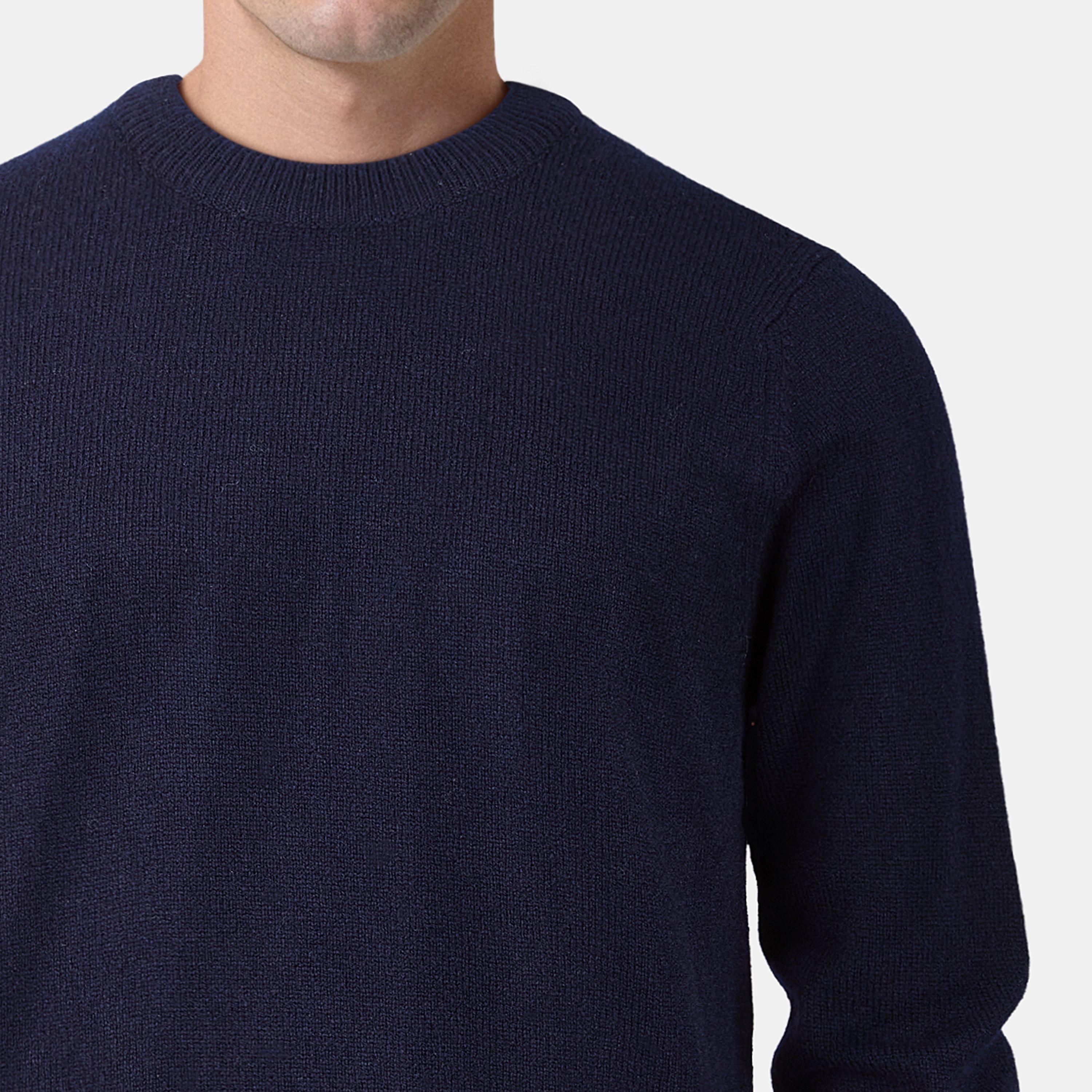 Dark Navy - Lyle and Scott - Men's Crew Neck Jumper - 5