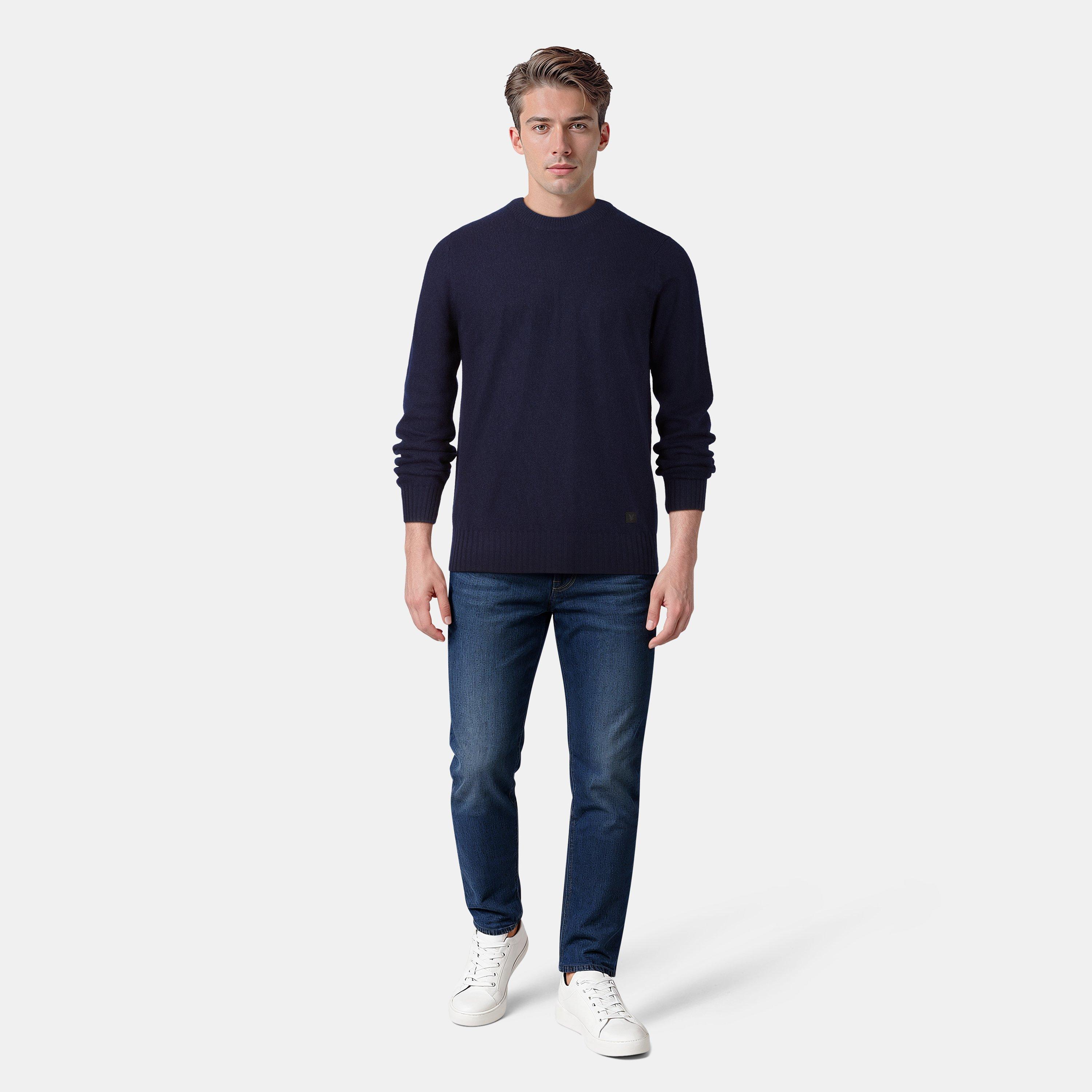Dark Navy - Lyle and Scott - Men's Crew Neck Jumper - 6