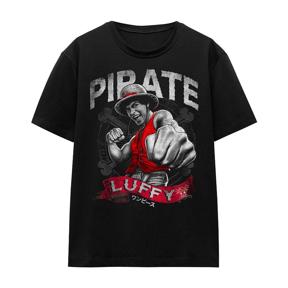 Black - One Piece - One Piece Pirate Luffy T-Shirt Black - 4