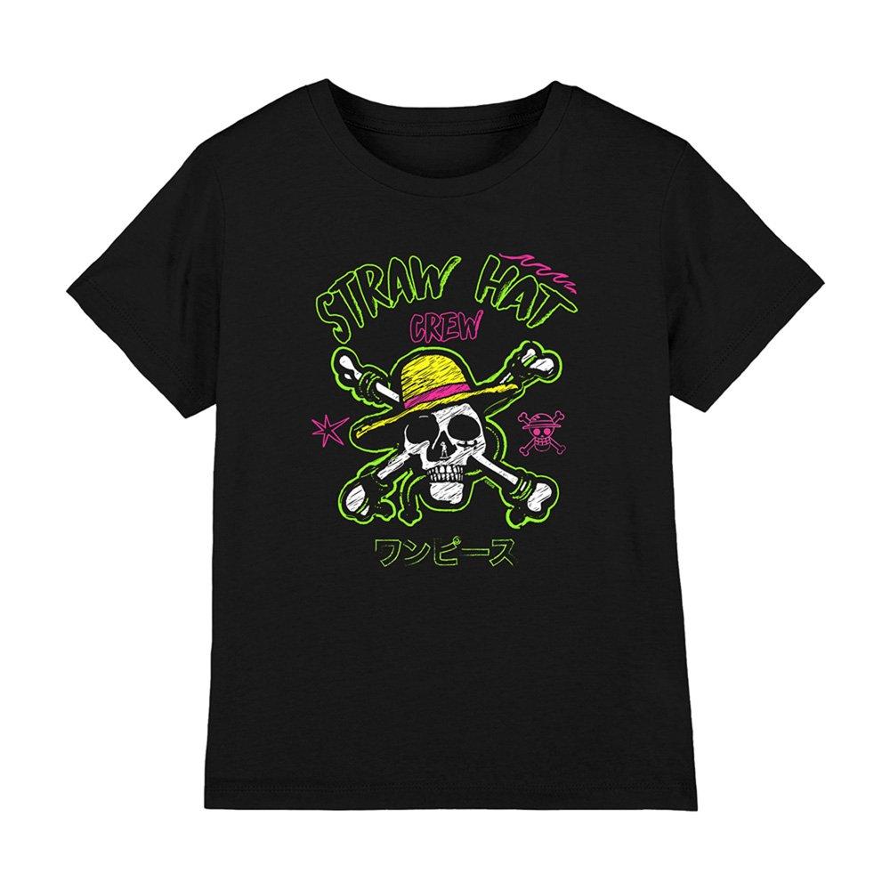 One Piece Boys Sketch Skull And Cross Bones Kids T-Shir - Black - 9-11 Years