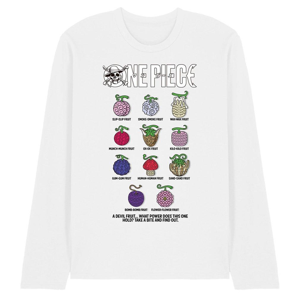 White - One Piece - One Piece Devil Fruits Long Sleeve T-Shirt White - 1