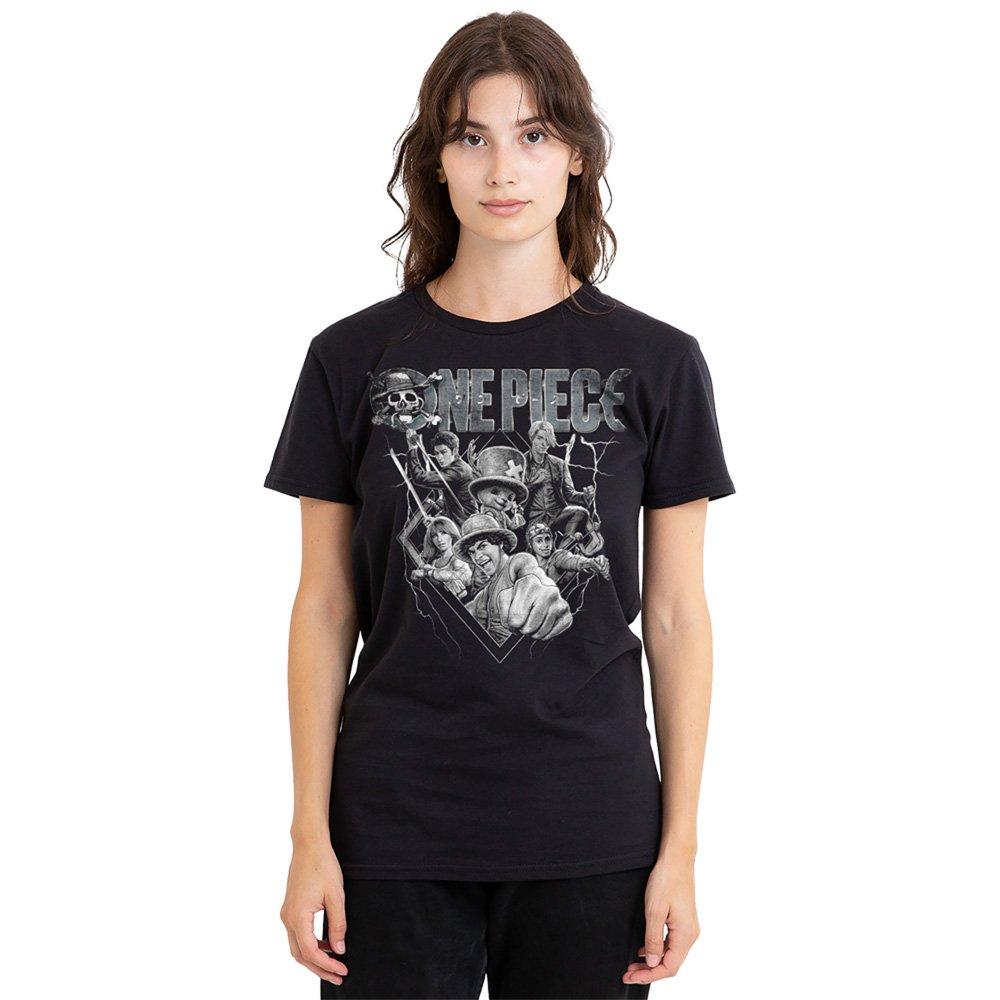 Black - One Piece - One Piece Straw Hat Crew Heavy Metal T-Shirt Blac - 1
