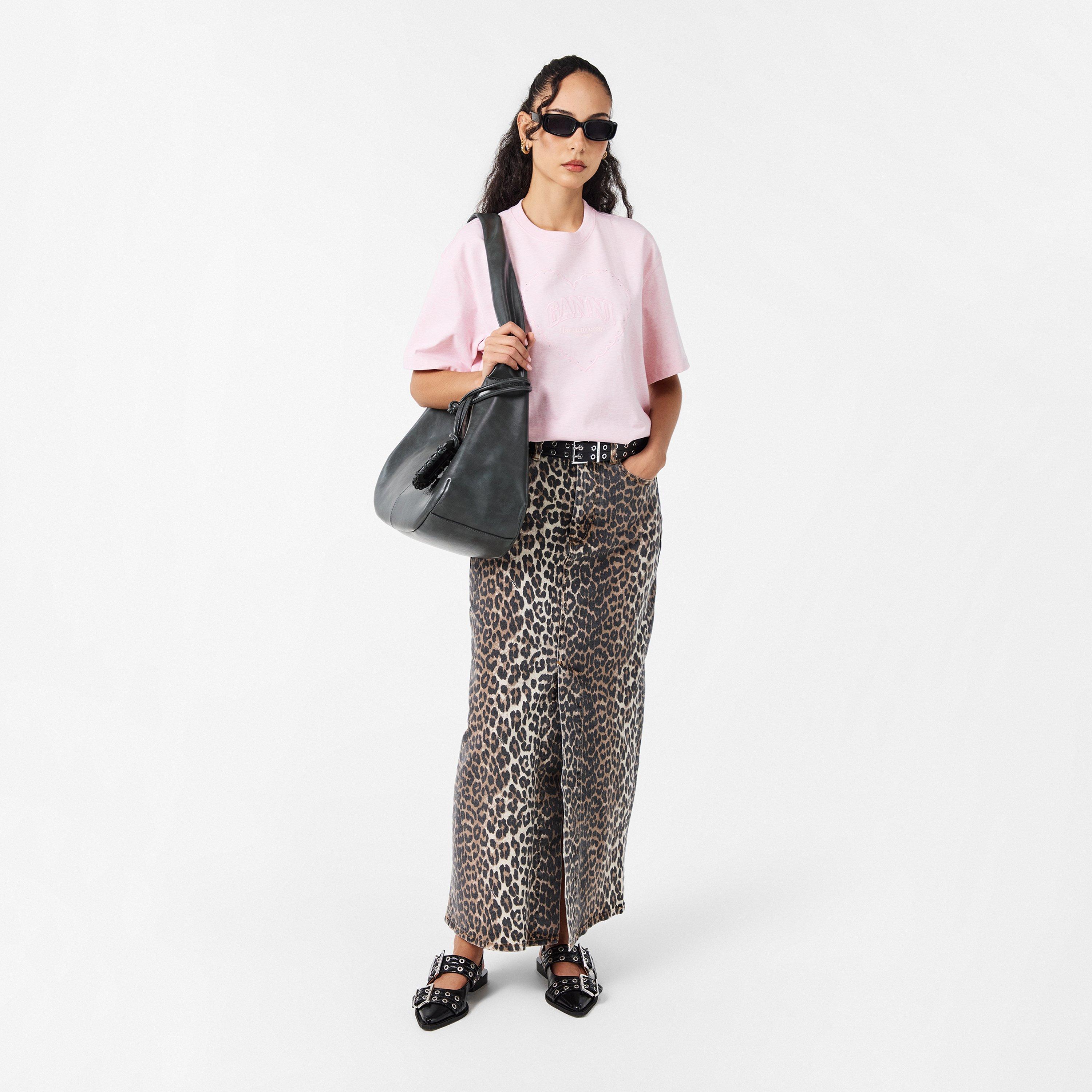 Leopard - Ganni - Women's Denim Skirt - 6