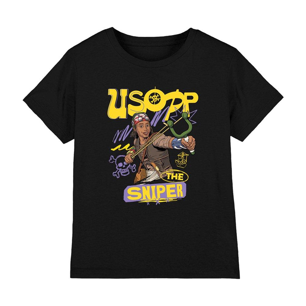 Black - One Piece - One Piece Usopp The Sniper Kids T-Shirt Black - 1