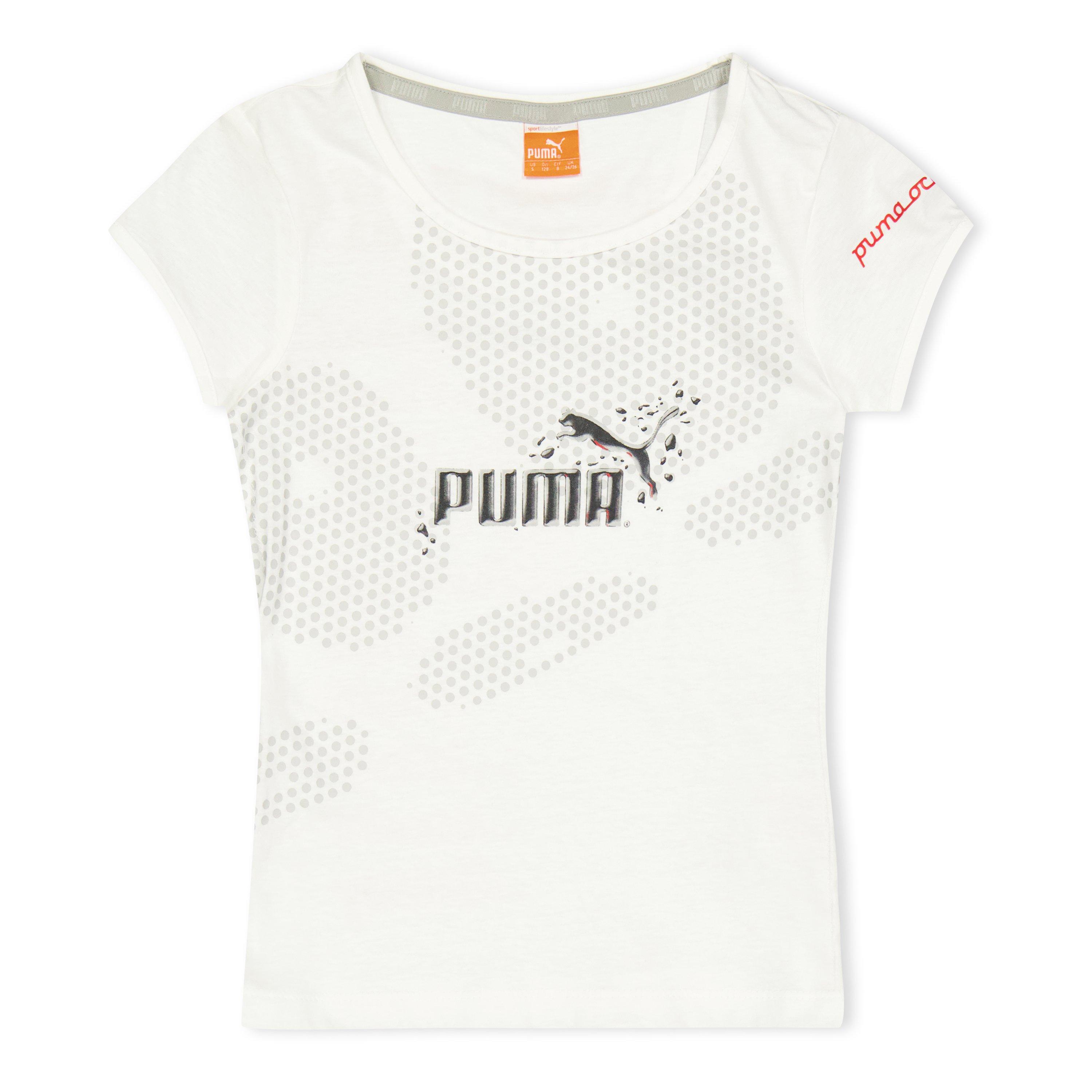 Puma Girls (5) Por Replica Tee Juniors - White - 16 (4XL)