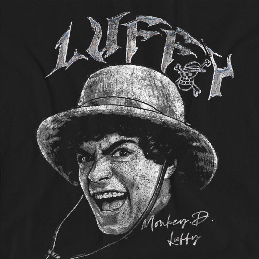 Black - One Piece - One Piece Luffy Heavy Metal T-Shirt Black - 2