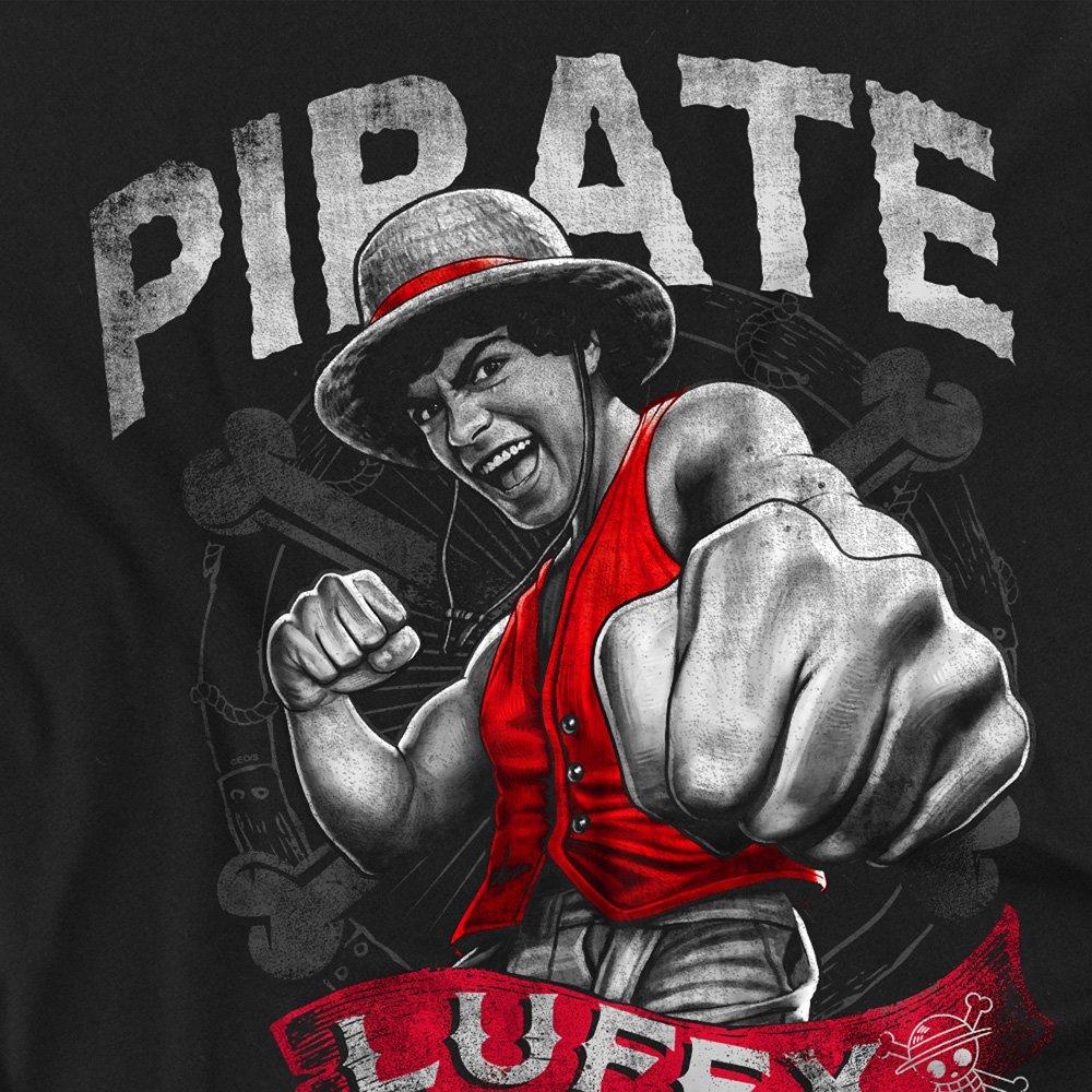 Black - One Piece - One Piece Pirate Luffy T-Shirt Black - 2