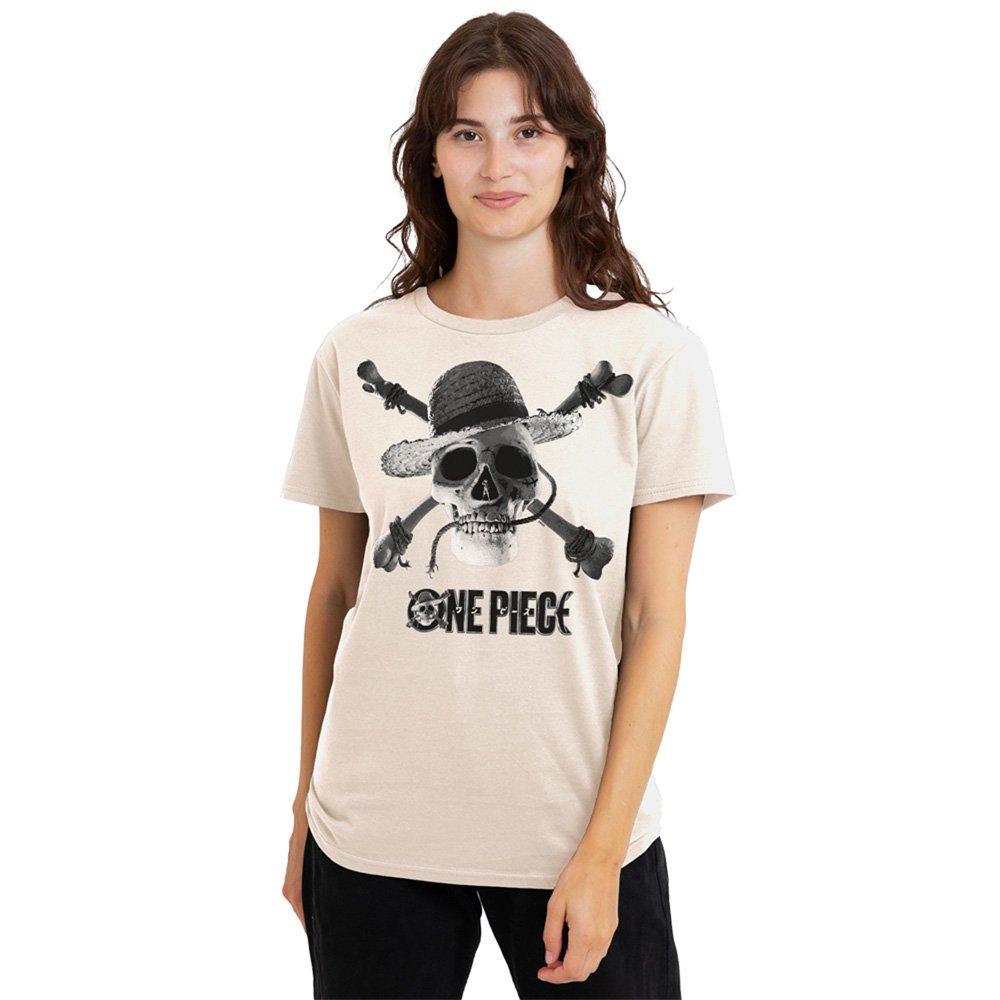Beige - One Piece - One Piece Mono Skull Logo T-Shirt Natural - 1