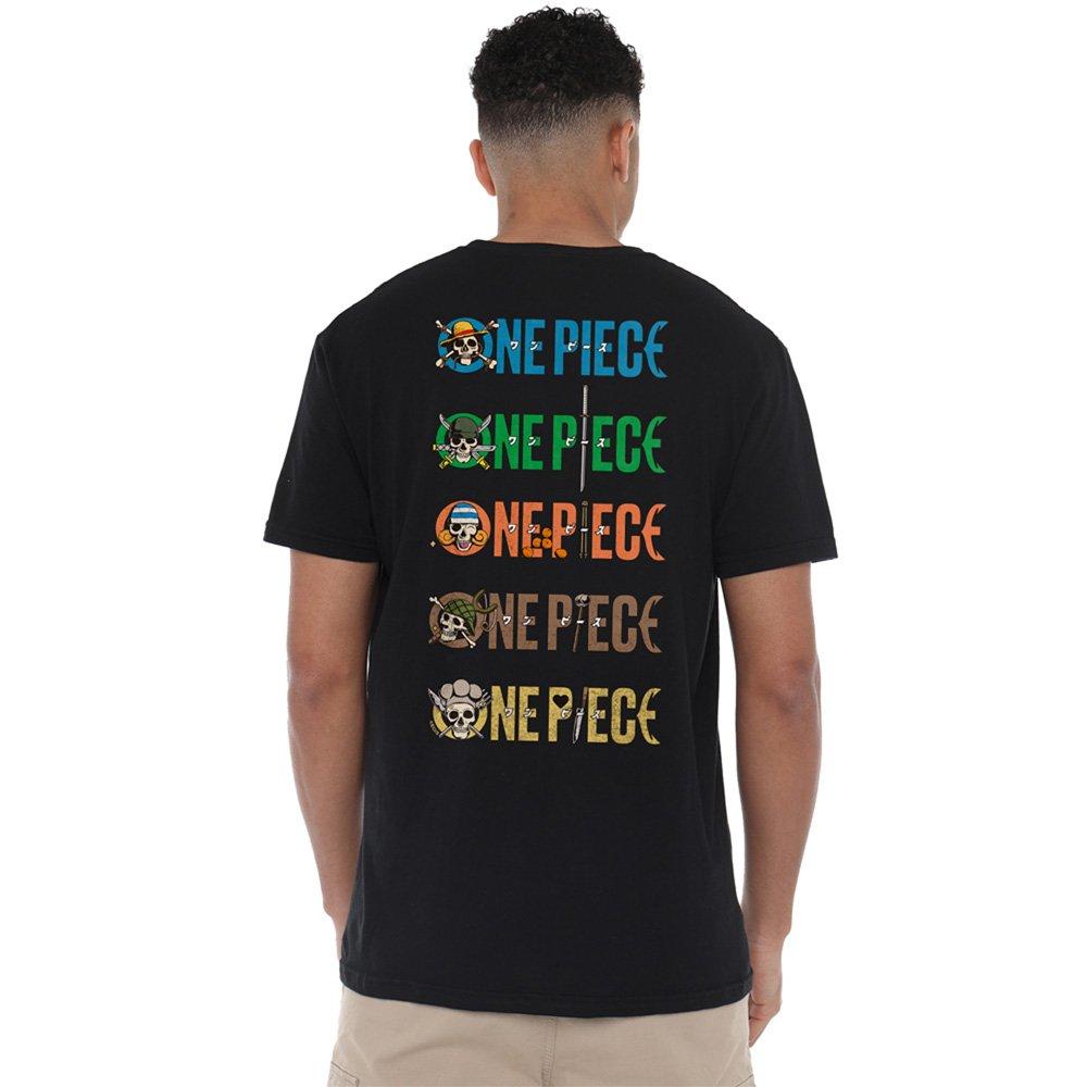 Black - One Piece - One Piece Stacked Logos Front Back T-Shirt Black - 1