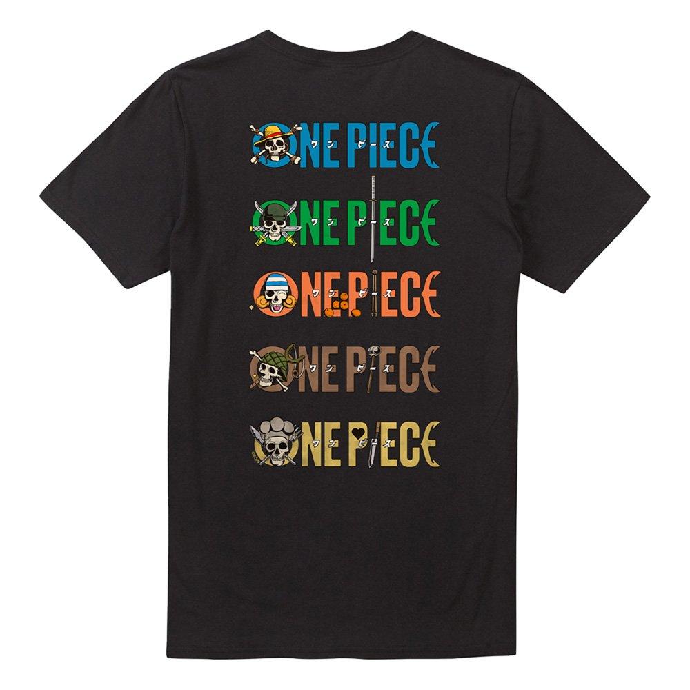 Black - One Piece - One Piece Stacked Logos Front Back T-Shirt Black - 4