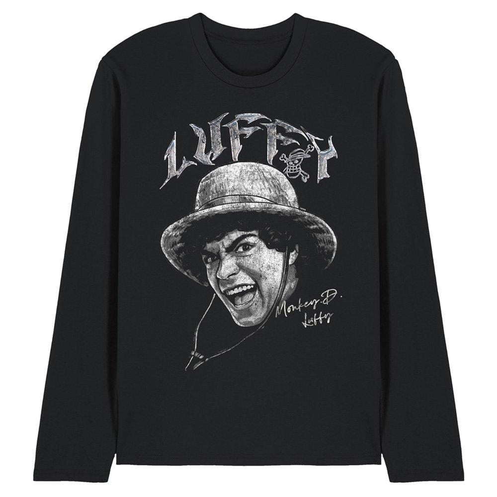 One Piece Men's Luffy Heavy Metal Long Sleeve T-Shirt B - Black - S