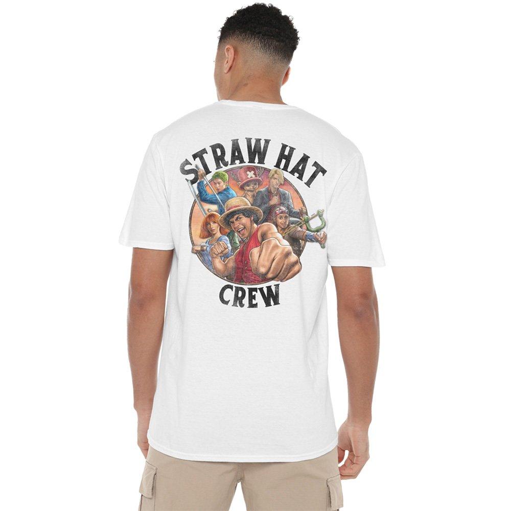 White - One Piece - One Piece Straw Hat Crew Front Back T-Shirt White - 1