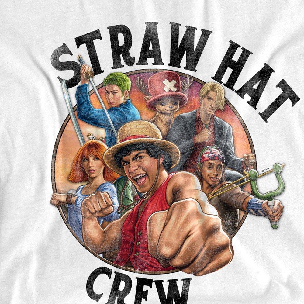 White - One Piece - One Piece Straw Hat Crew Front Back T-Shirt White - 3