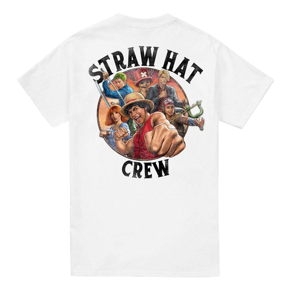 White - One Piece - One Piece Straw Hat Crew Front Back T-Shirt White - 4