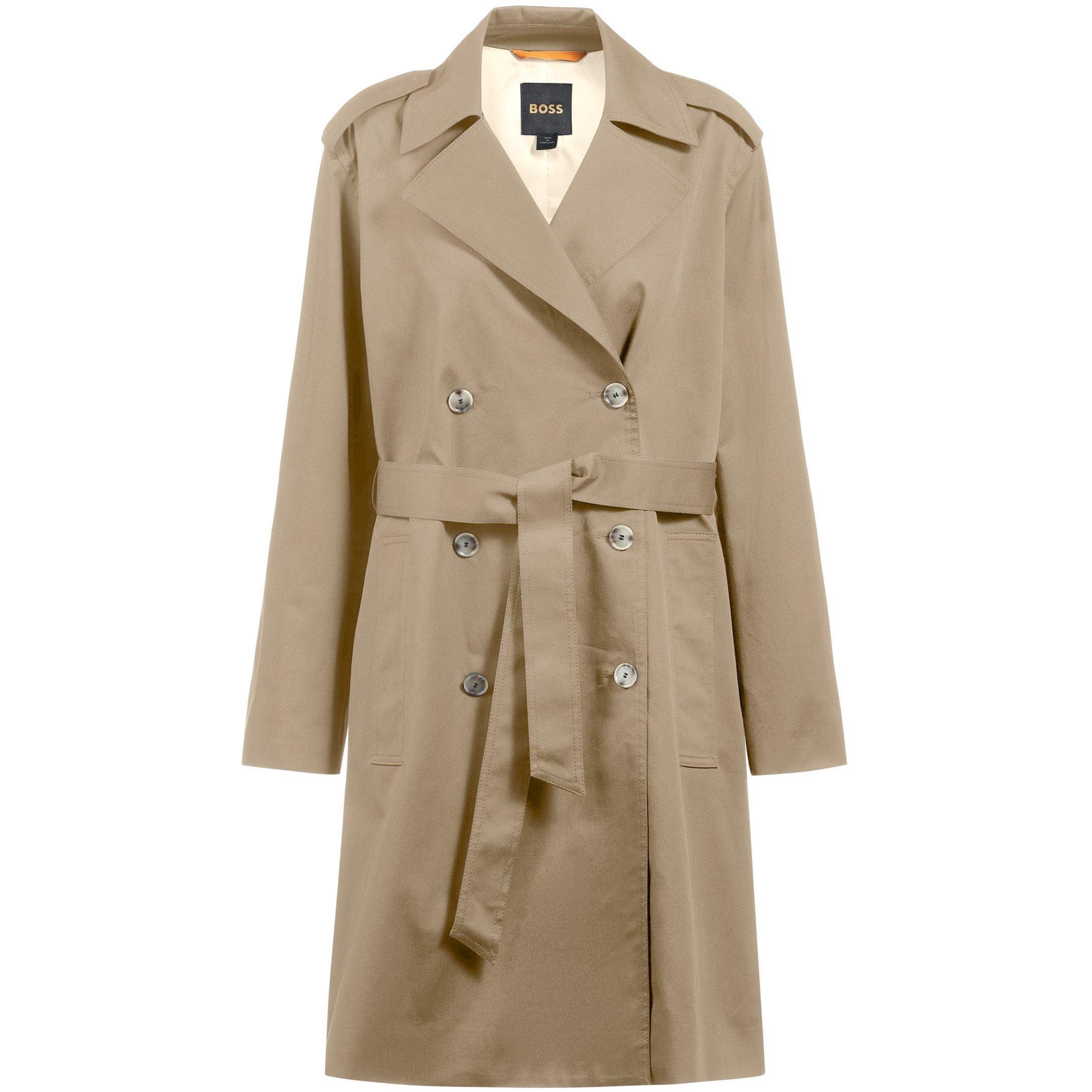Boss Women's Cotrench Weather Resistant Trench Coat - Open Beige - S