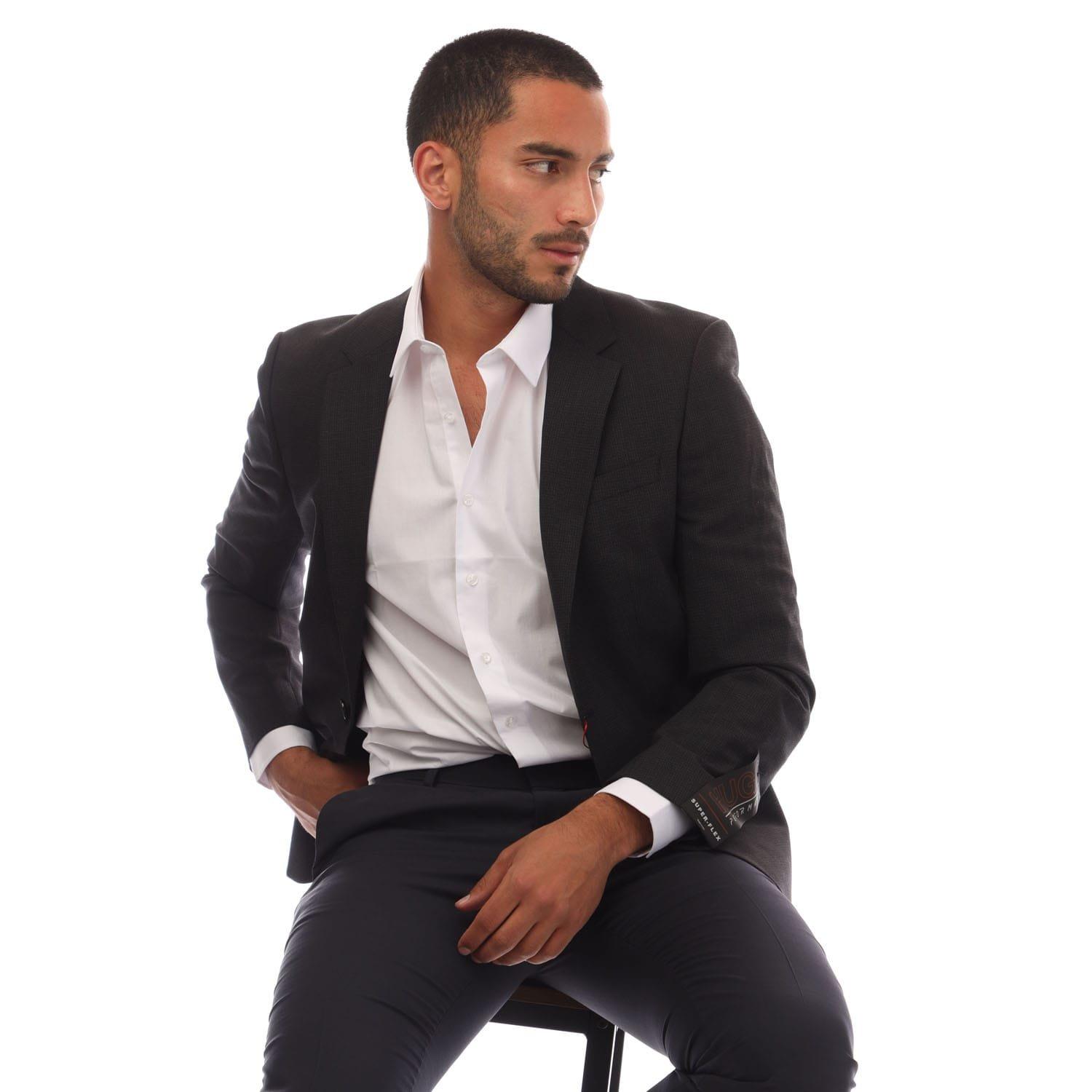 Charcoal - Boss - Henry204X Blazer Jacket - 4