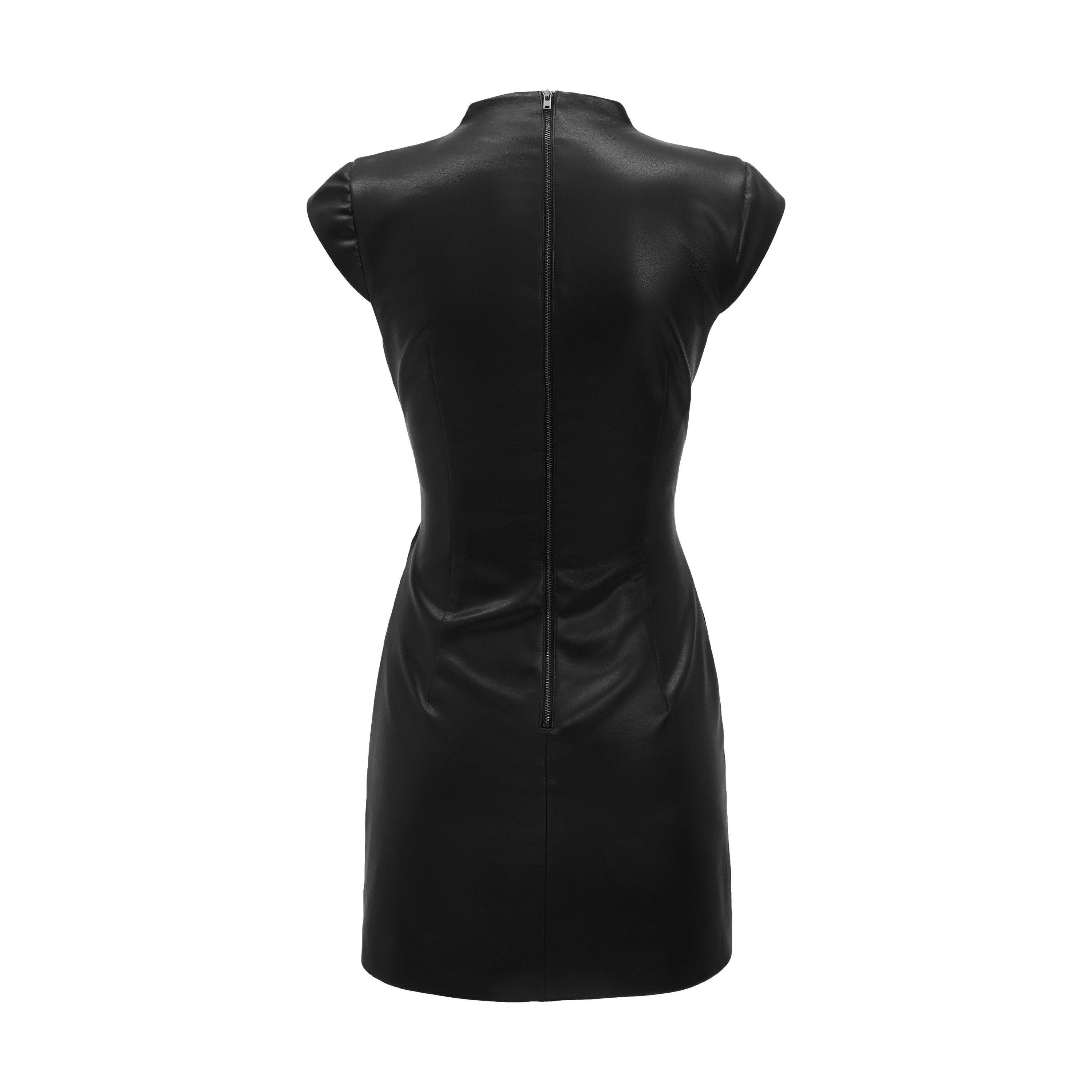 Black - Bardot - Women's Naja Vegan Leather Mini Dress - 9