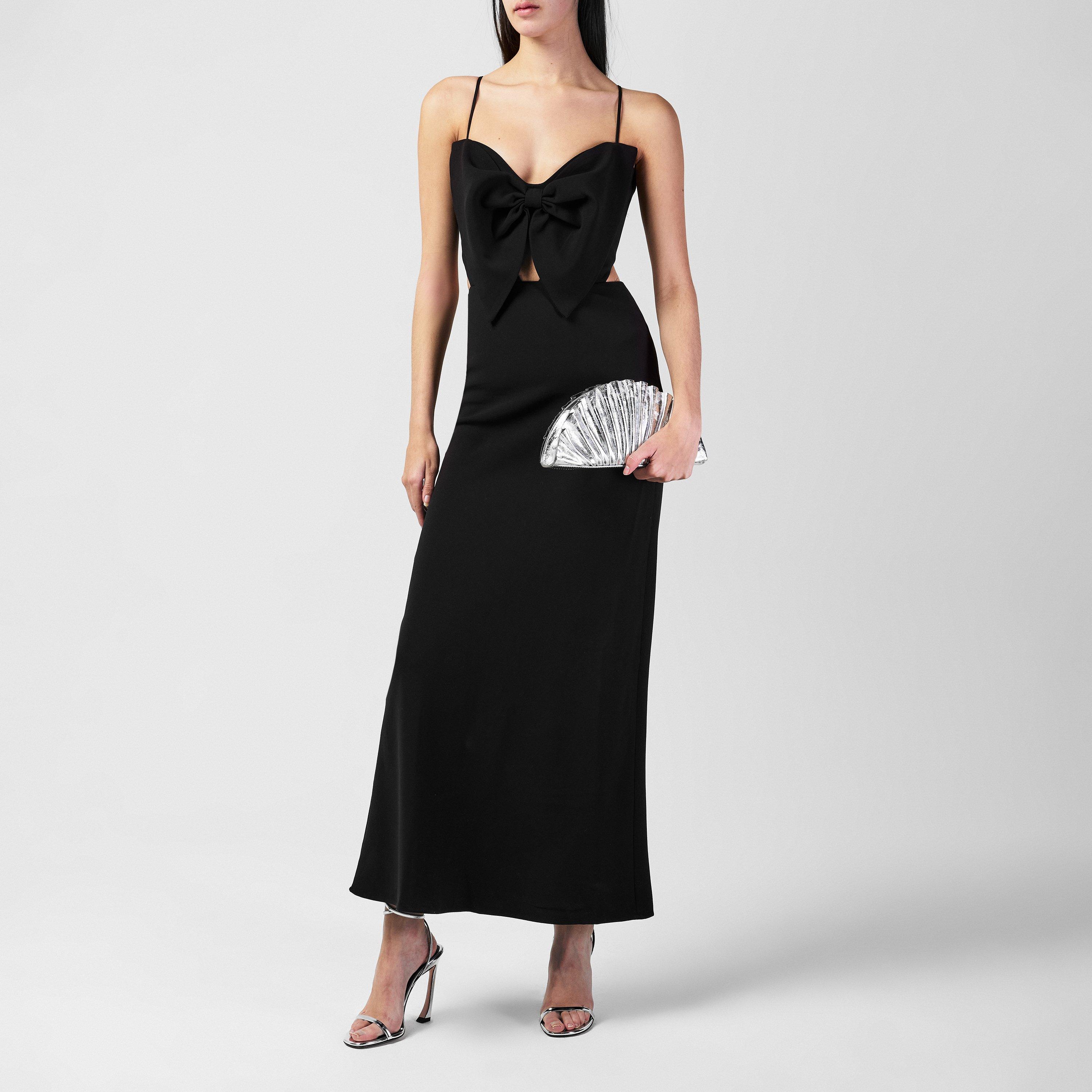 bardot paula bow midi dress BARDOT Paula Bow Maxi Dress for Women  Black Elegant Maxi Length,  Statement Bow, Adjustable Straps, Open Back at Amazon Women's Clothing store