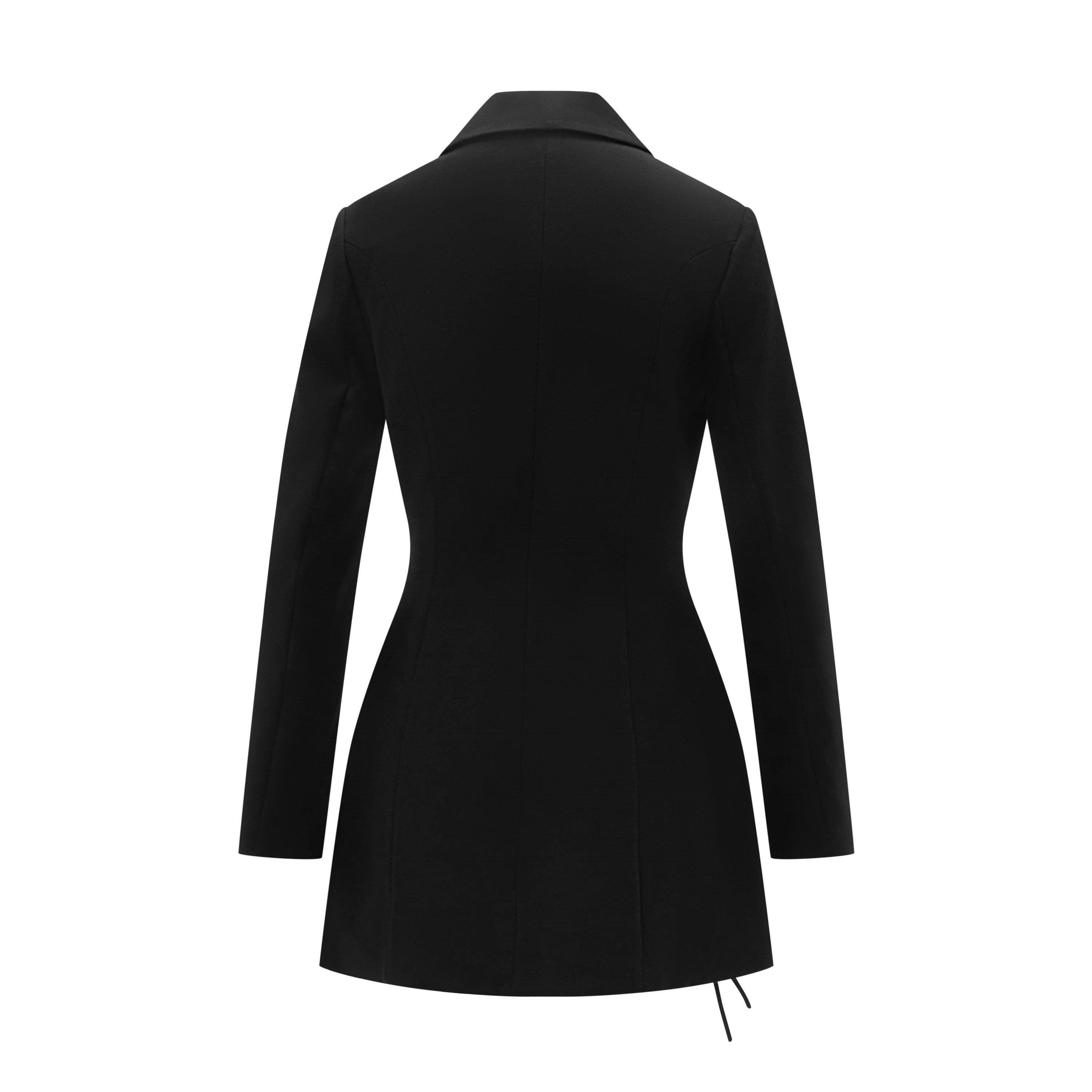 Black - Bardot - Verity Lace-Up Blazer Dress - 2