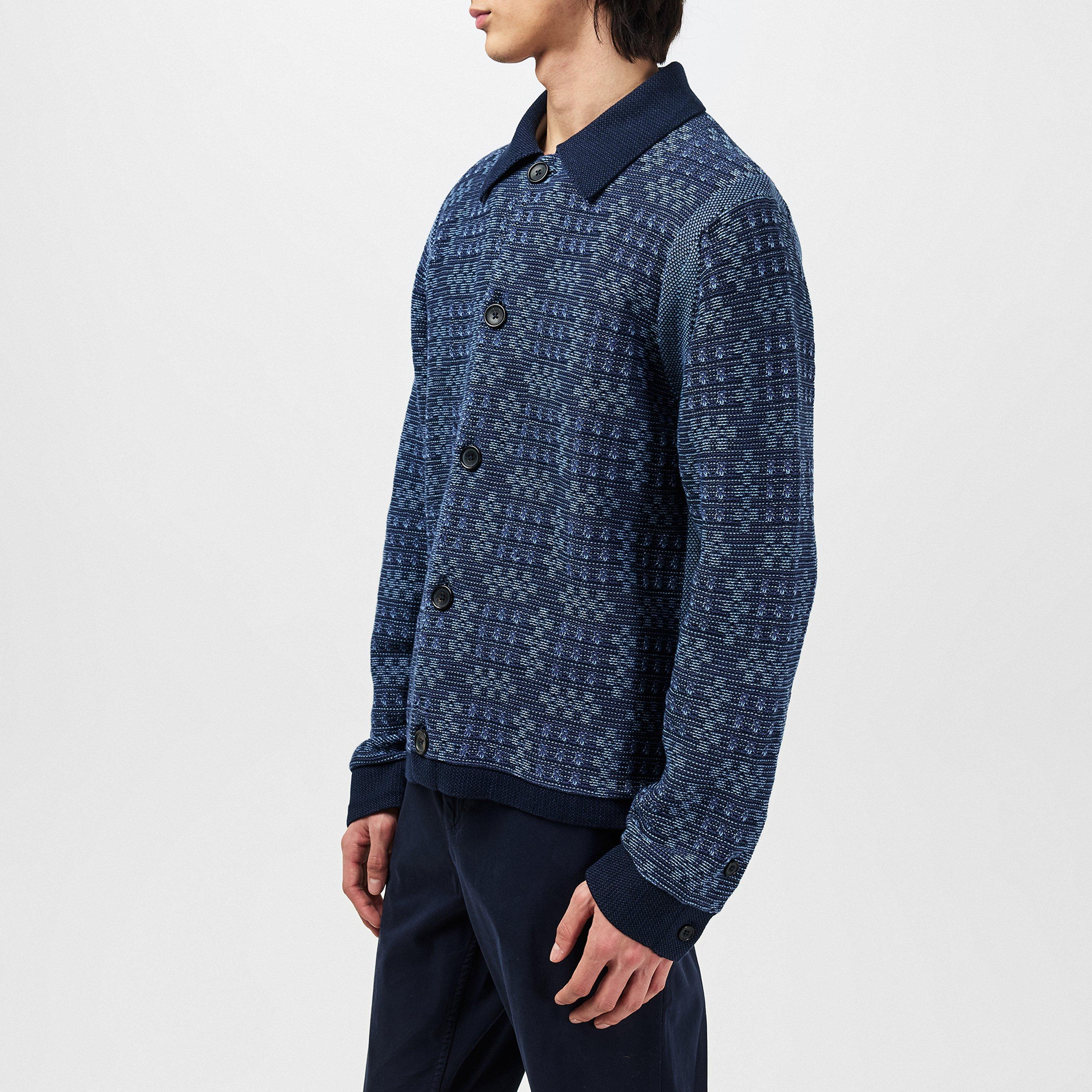 Navy 49 - PS Paul Smith - Men's Pattern Cardigan - 5