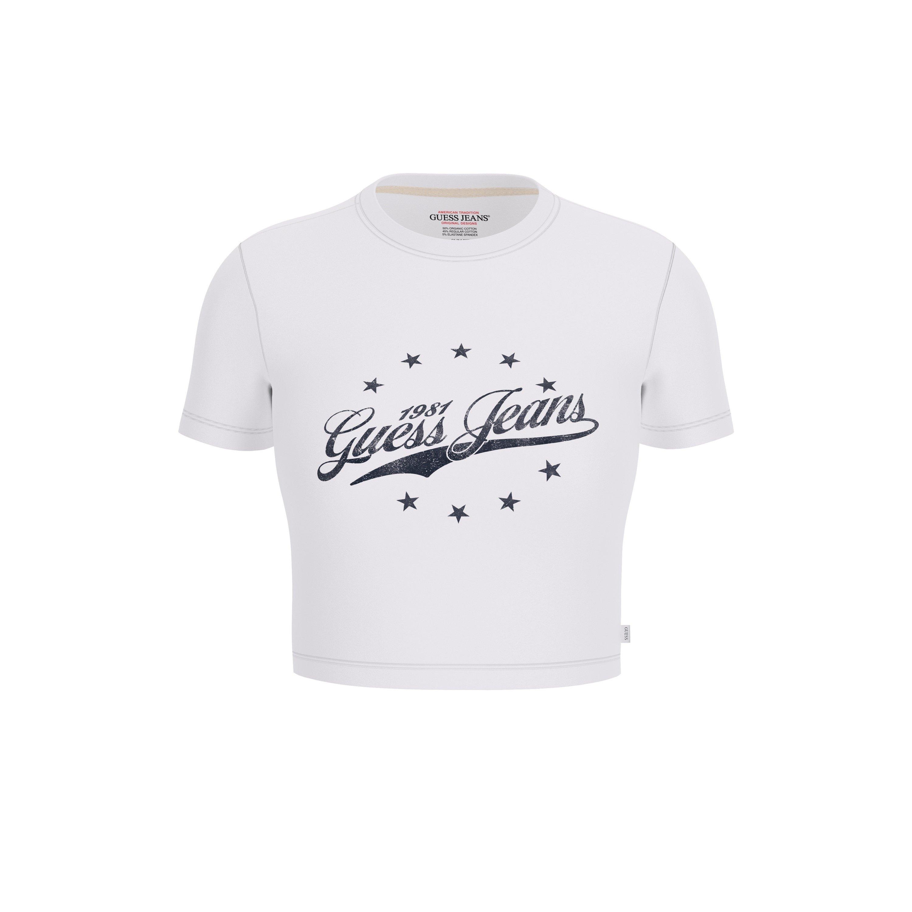Pure White - Guess - Star Baby Tee - 1