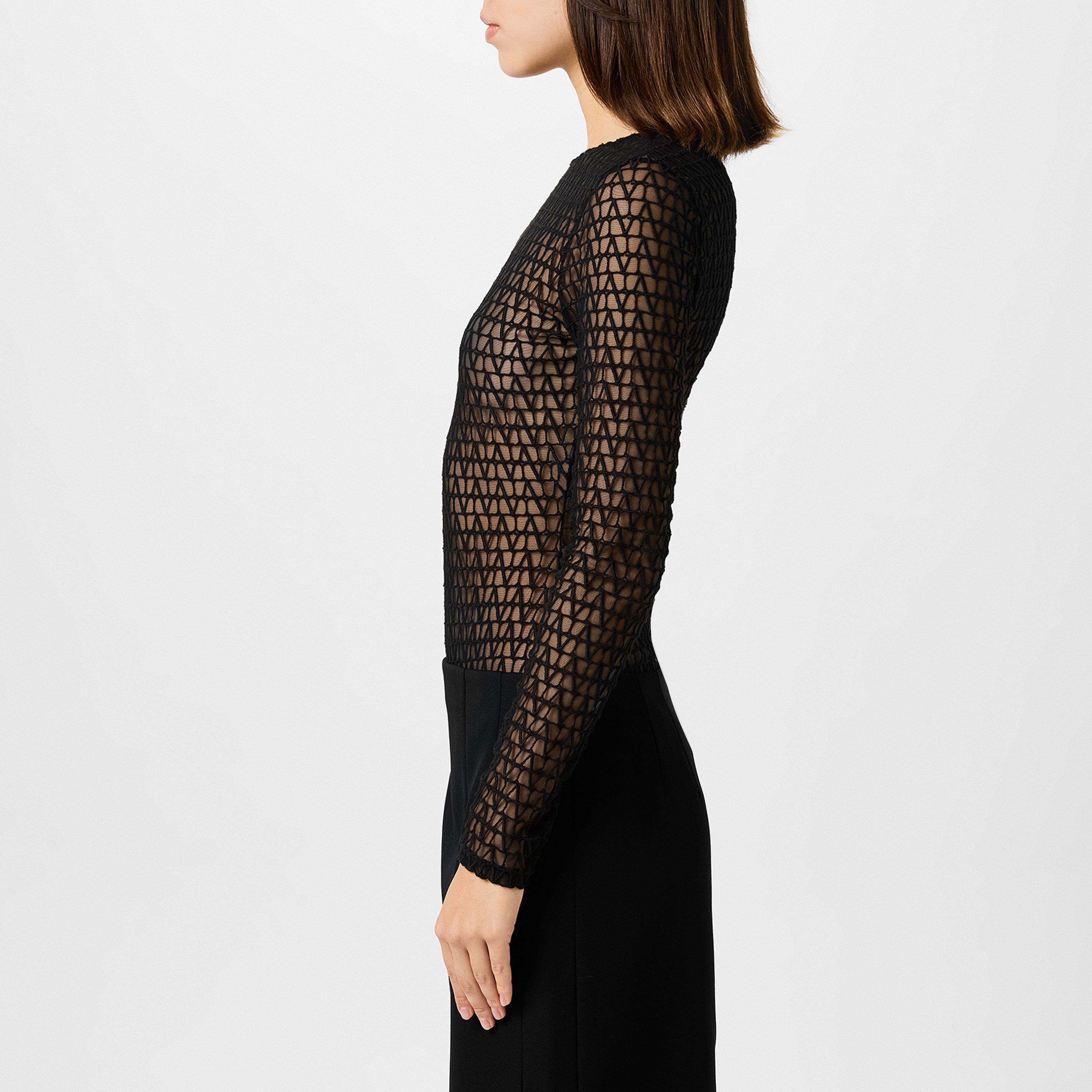 Black - Valentino - Tulle Bodysuit - 2