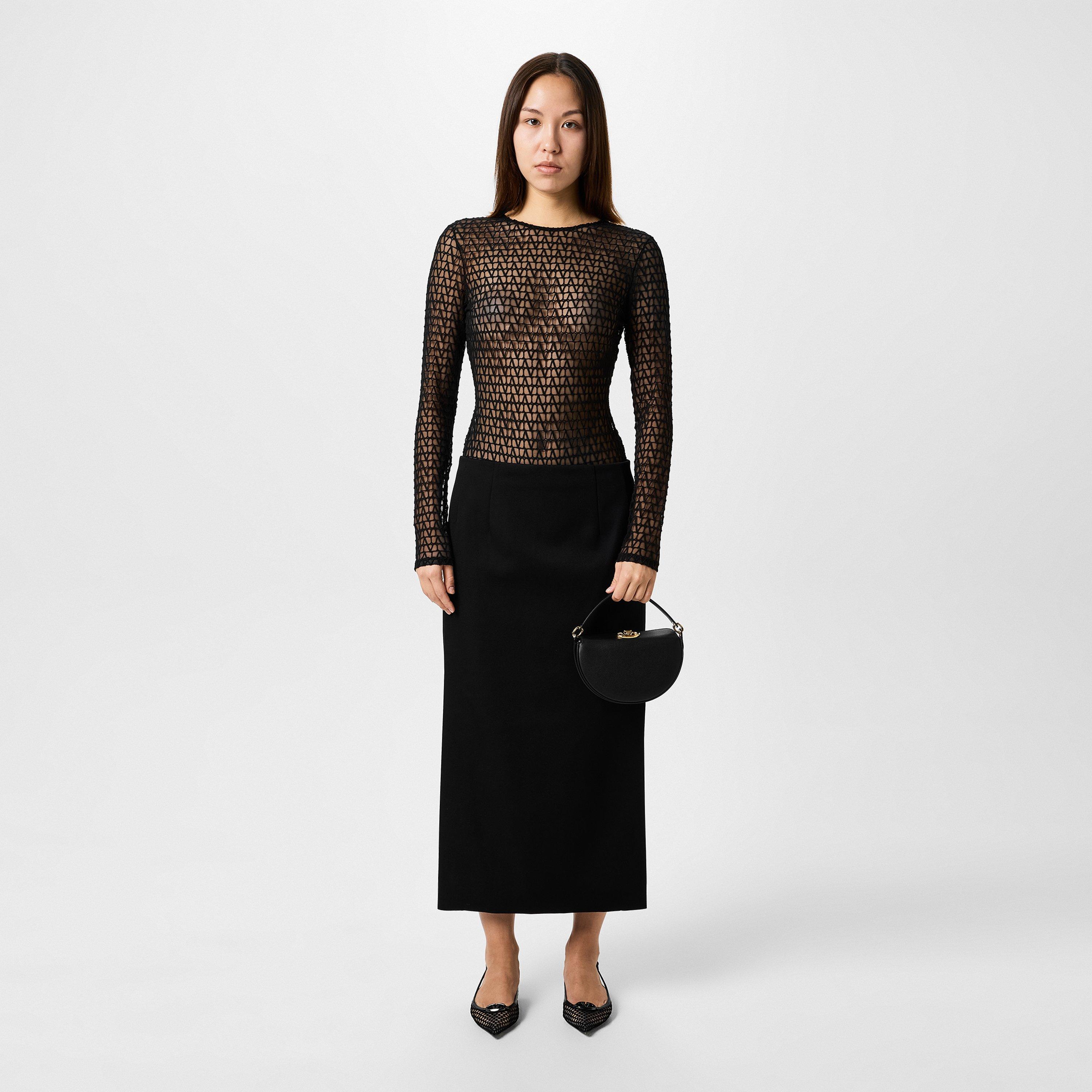 Black - Valentino - Tulle Bodysuit - 4