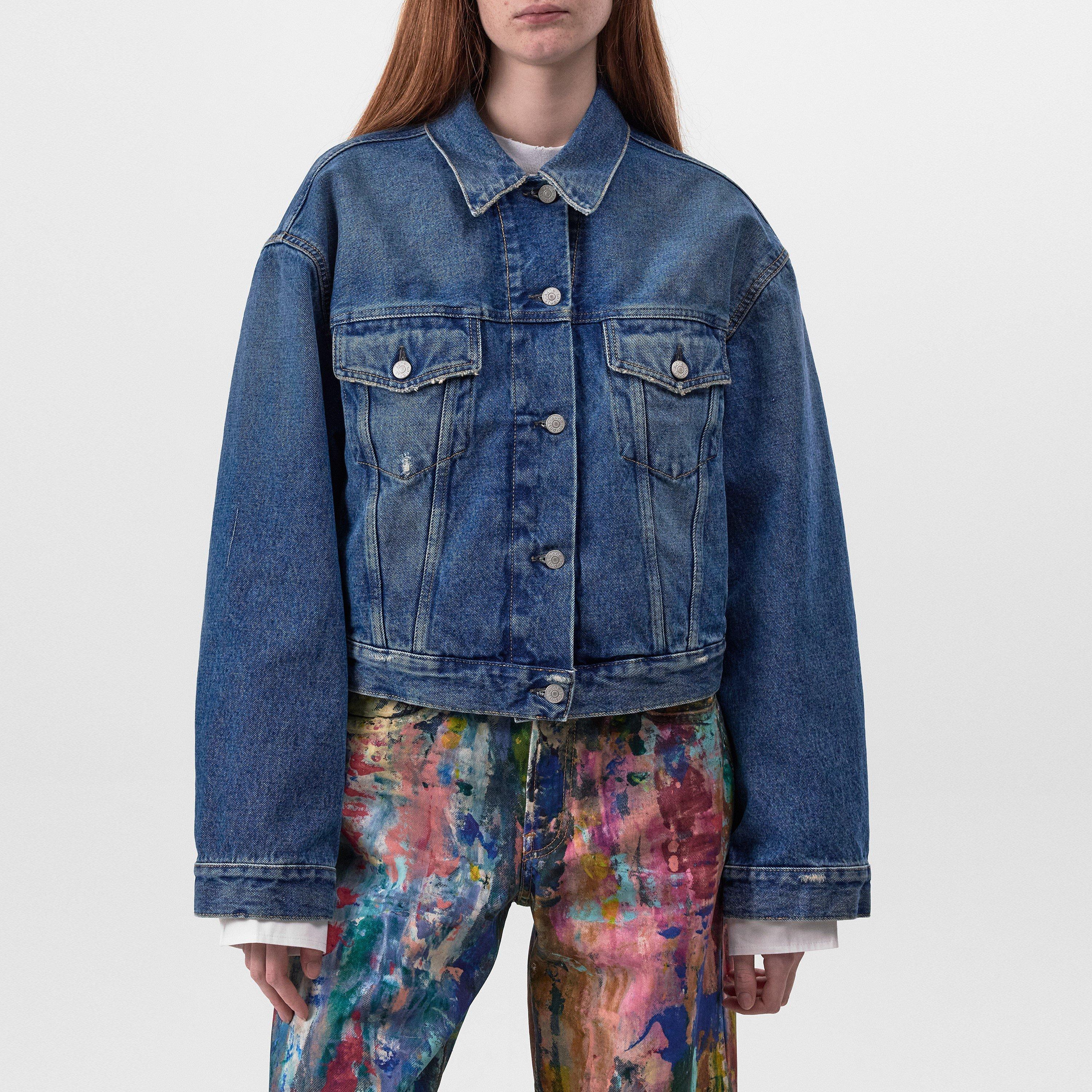 Acne Studios Women's Cropped Structured Denim Jacket | Cruise Fashion