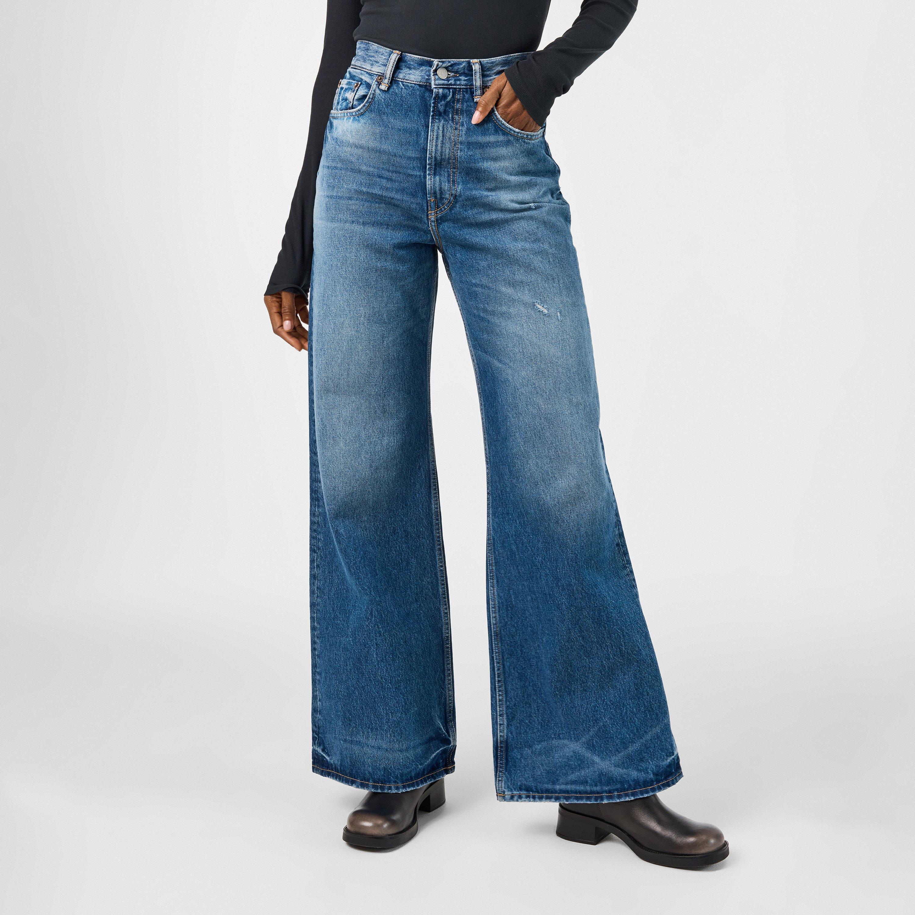 Mid Blue - Acne Studios - Women's Wide Leg Jeans - 3
