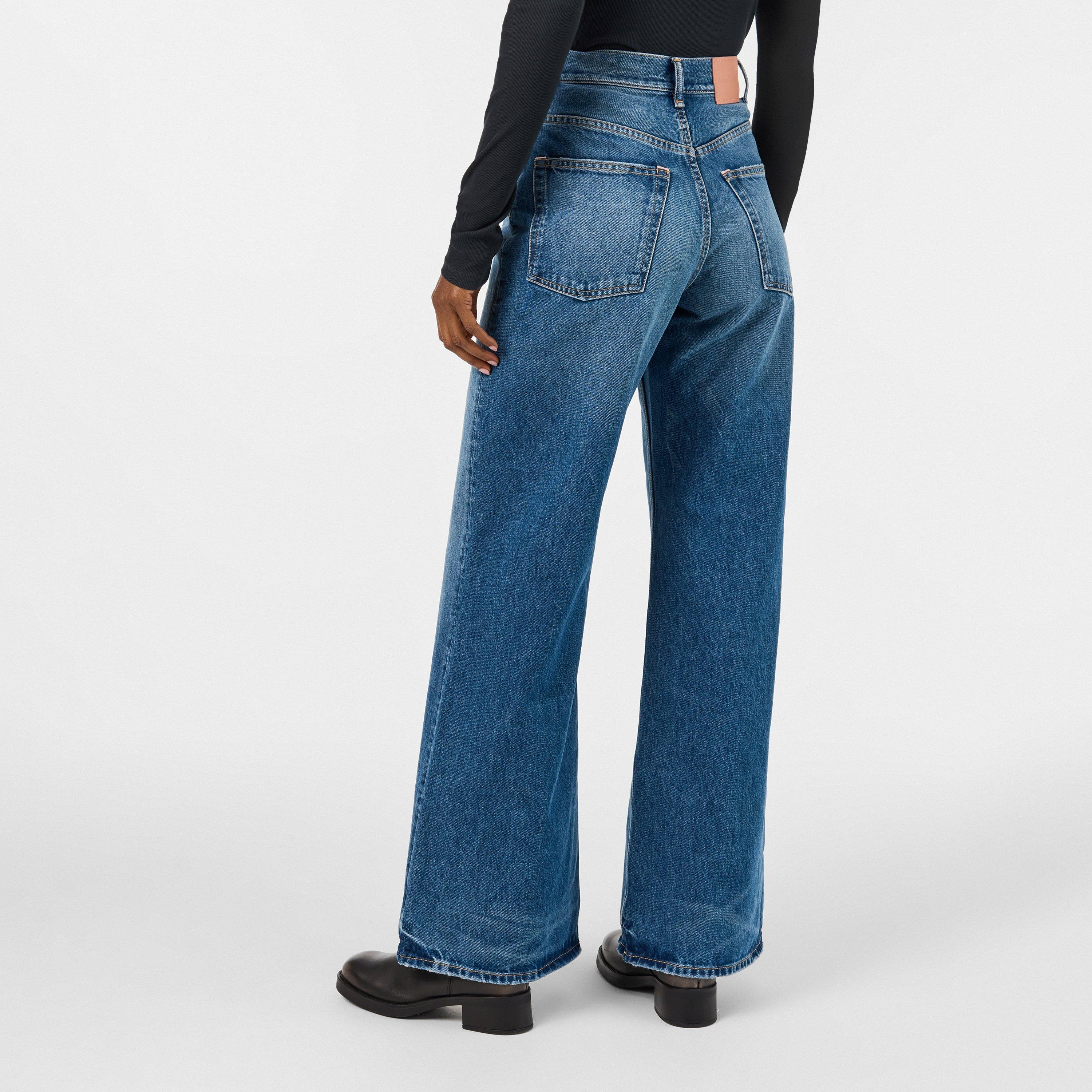 Mid Blue - Acne Studios - Women's Wide Leg Jeans - 4