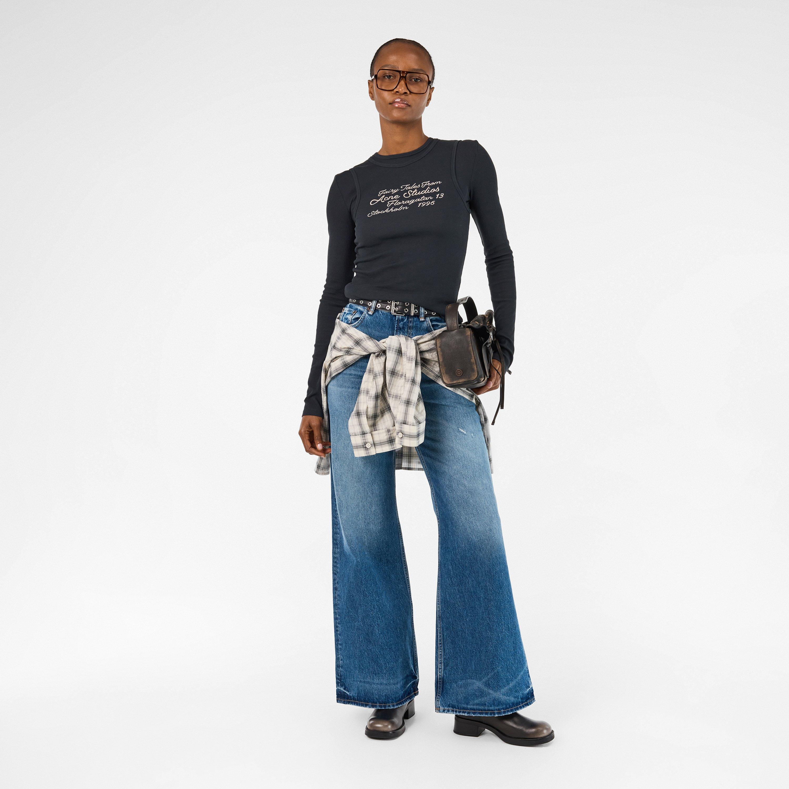 Mid Blue - Acne Studios - Women's Wide Leg Jeans - 6