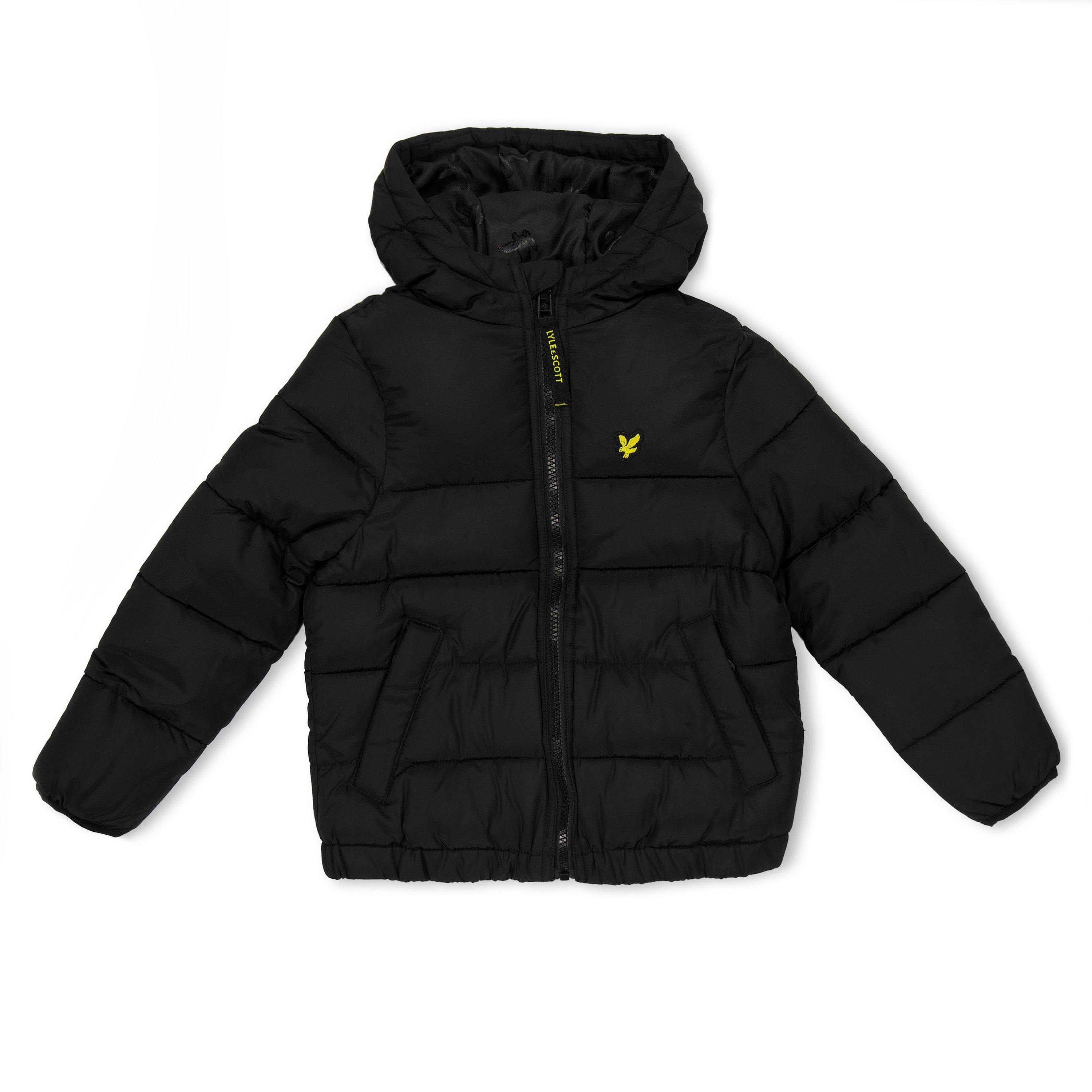 Jet Black - Lyle and Scott - Kids' Q Coat Long Puffer Jacket - 1