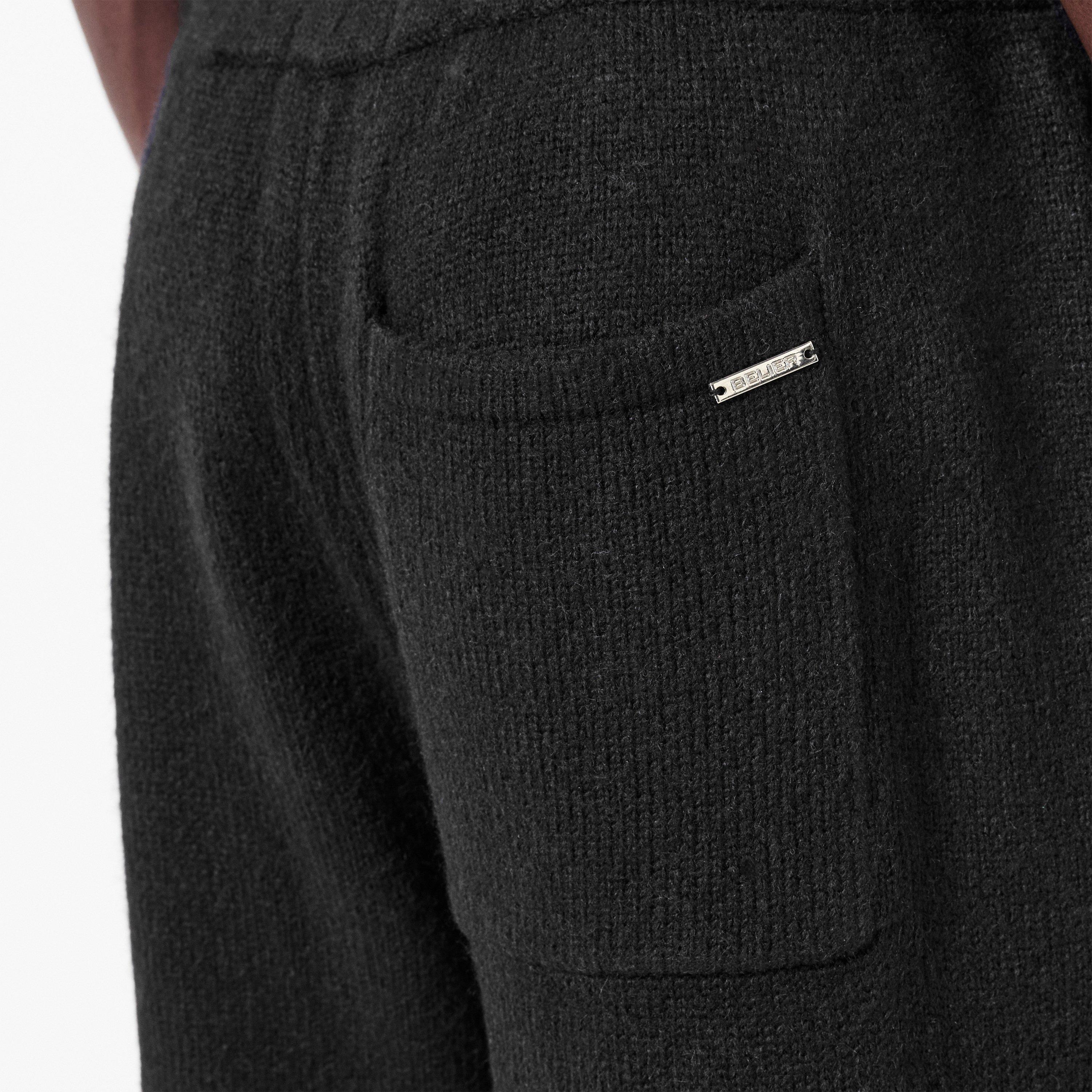 Black - BELIER - Men's Mohair Knitted Trousers - 5