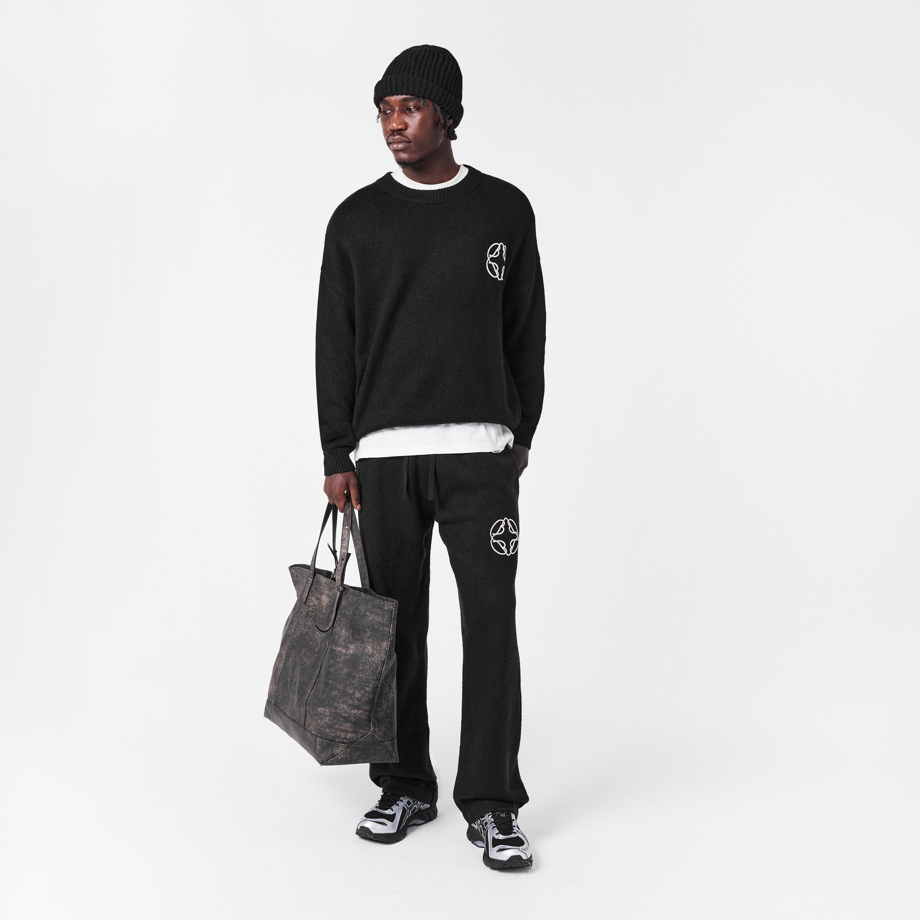 Black - BELIER - Men's Mohair Knitted Trousers - 6