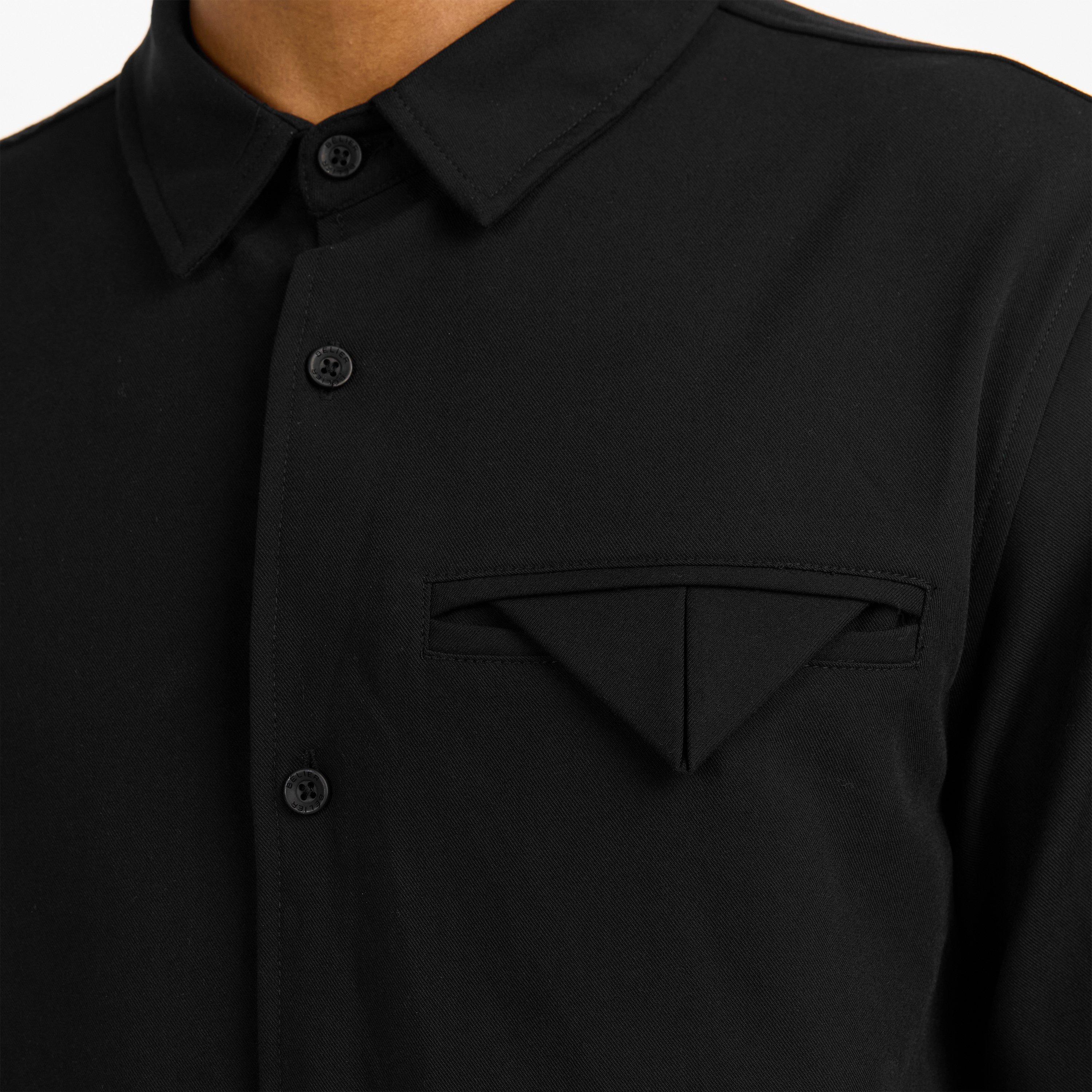 Black - BELIER - Men's Pocket Long Sleeve Shirt - 5