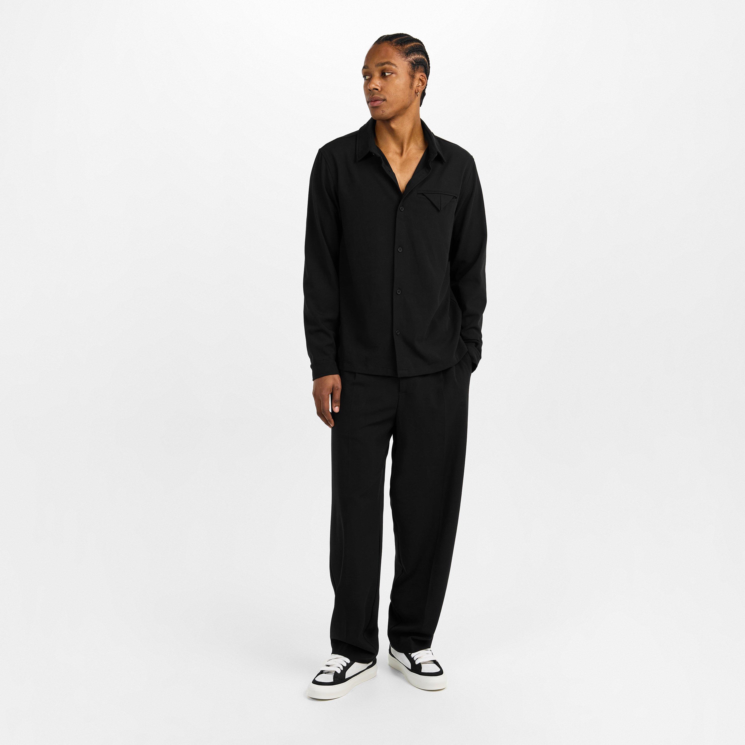 Black - BELIER - Men's Pocket Long Sleeve Shirt - 6