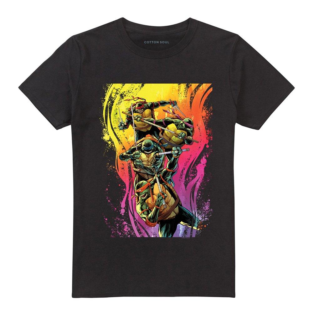 Black - Teenage Mutant Ninja Turtles - Tmnt Hot Rainbow Warriors T Shirt Black - 4