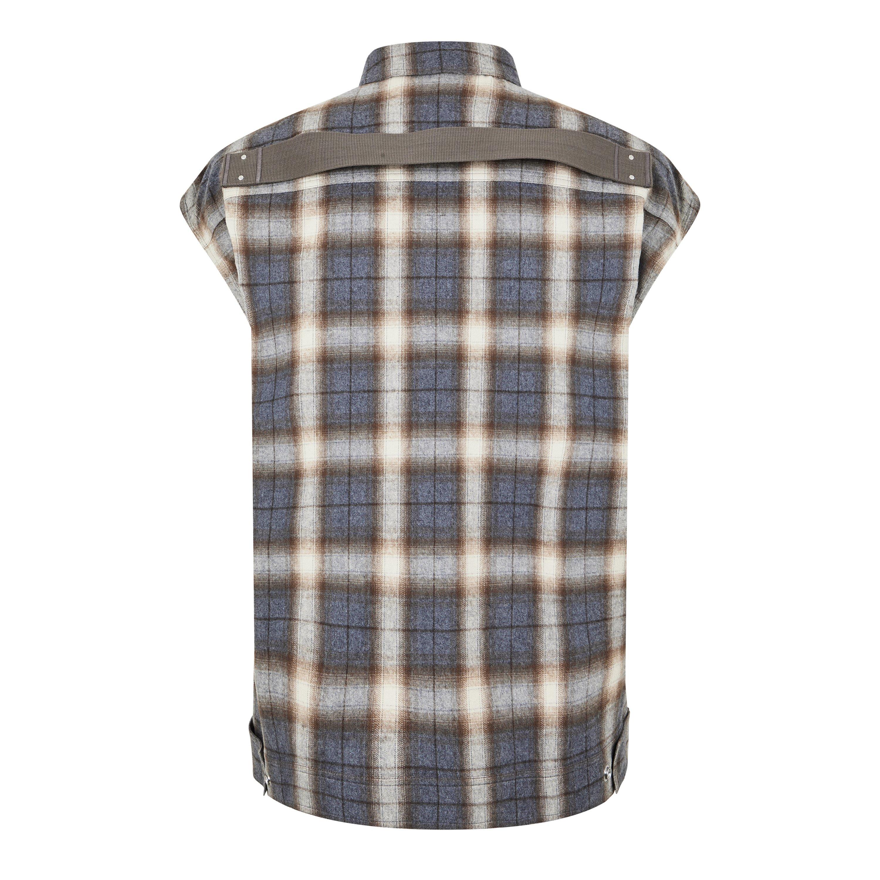 Grey Plaid 158P - Rick Owens - Men's Sleeveless Shirt - 6